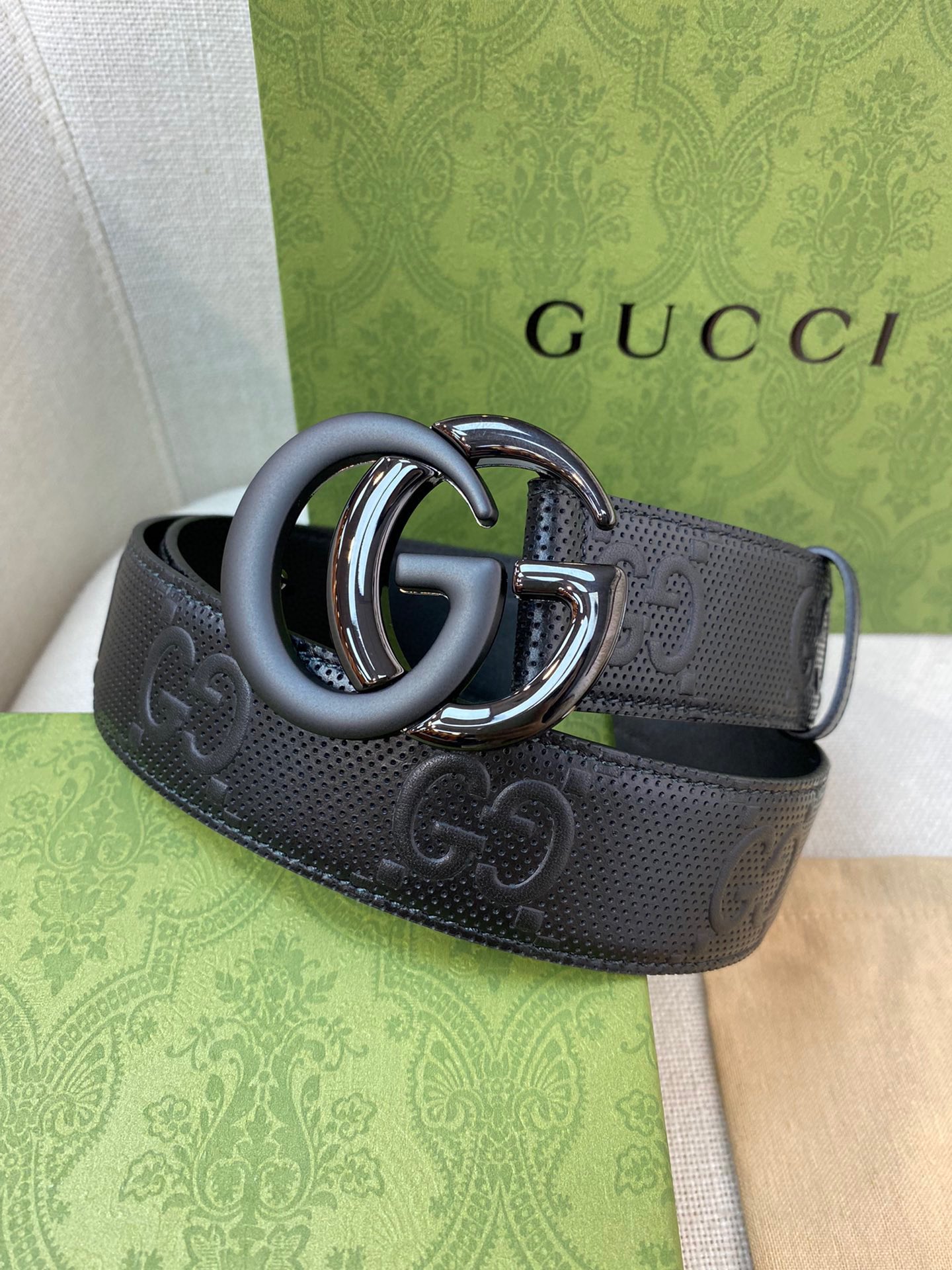 Gucci Male Leather Belt Top Grain Leather M