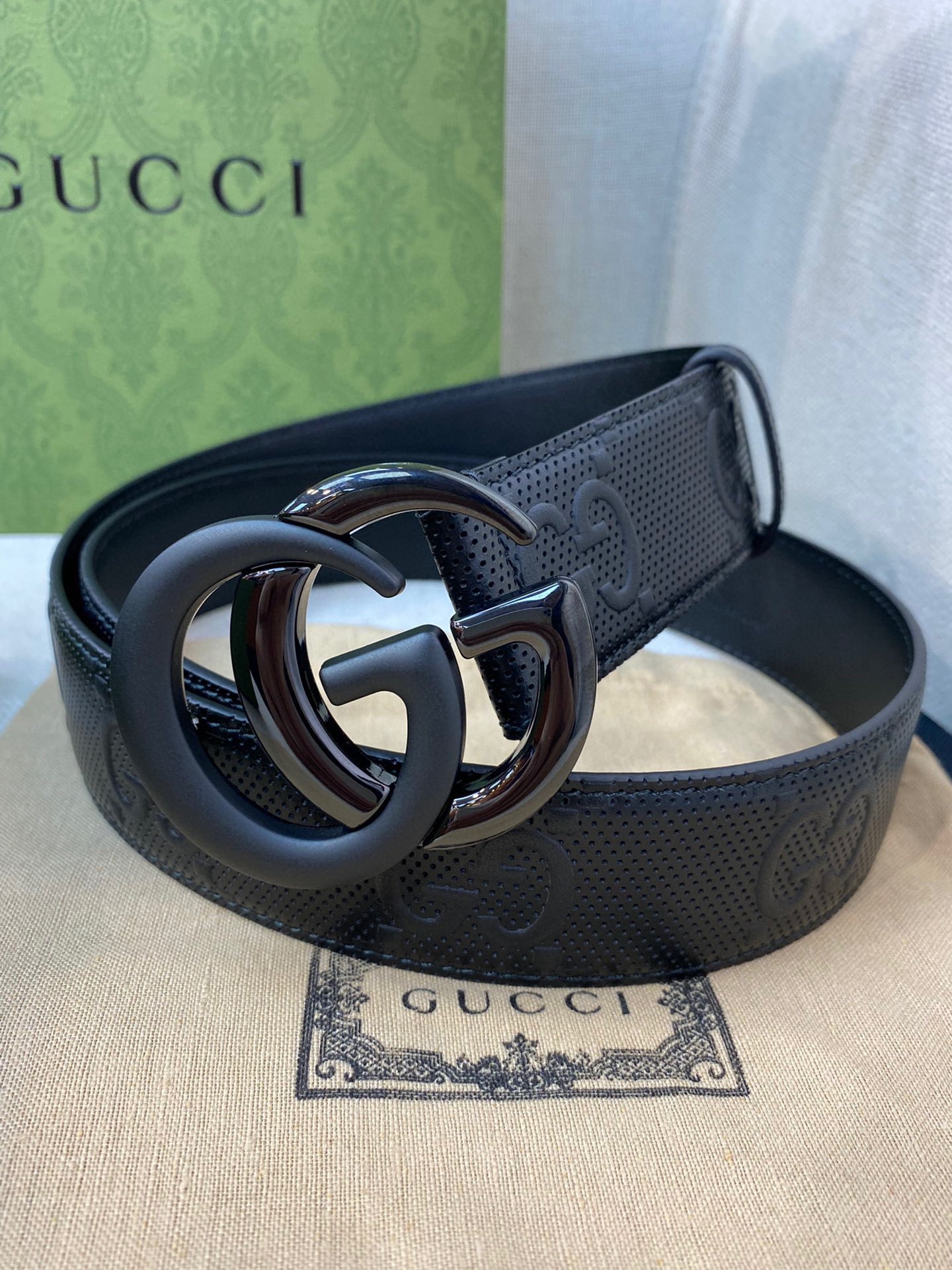 Gucci Male Leather Belt Top Grain Leather M
