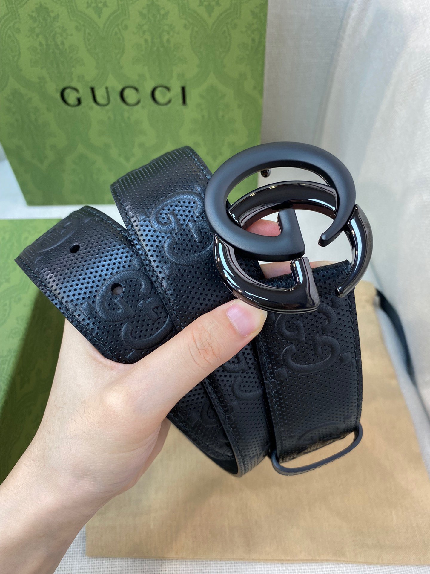 Gucci Male Leather Belt Top Grain Leather M