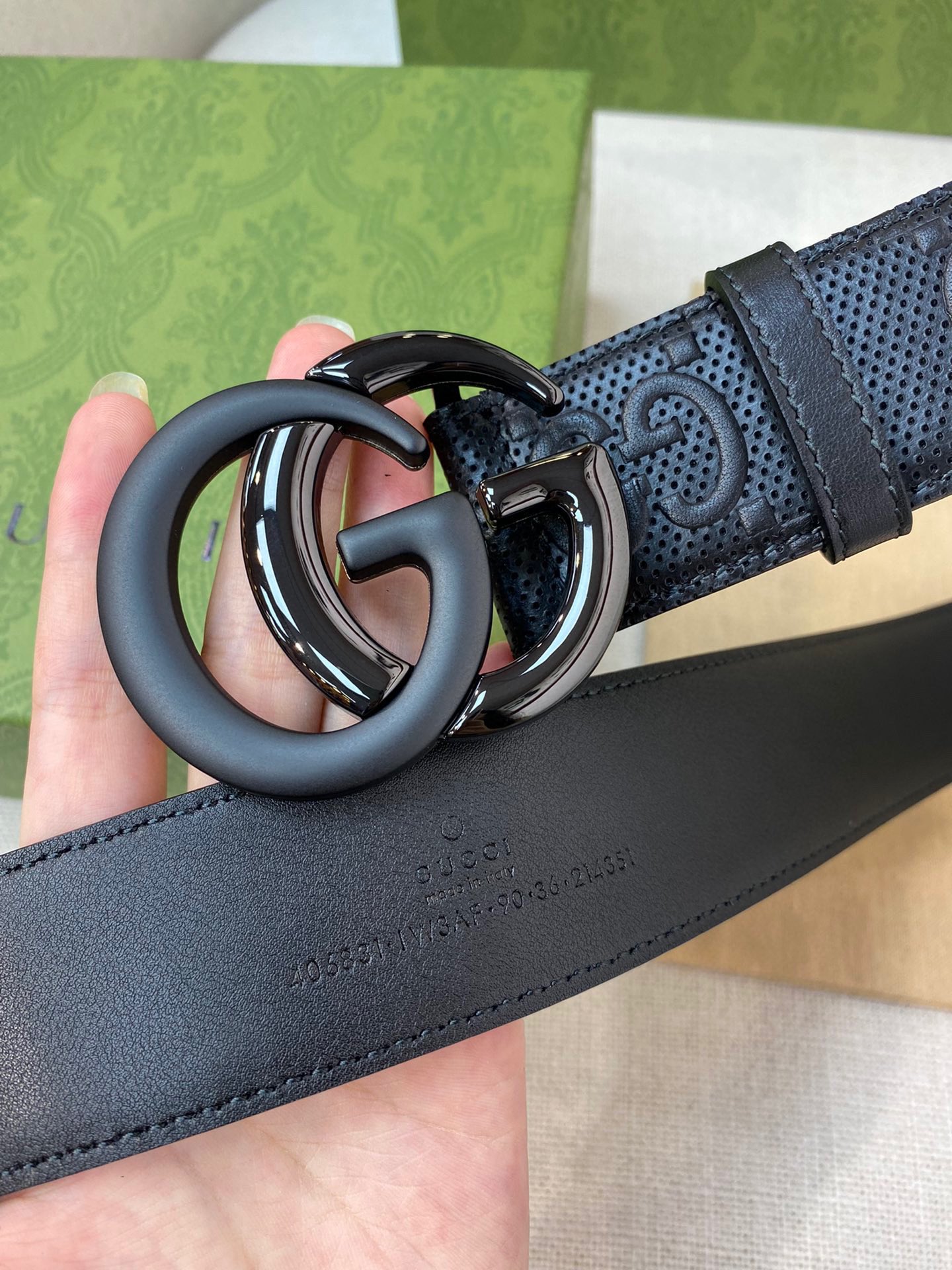 Gucci Male Leather Belt Top Grain Leather M