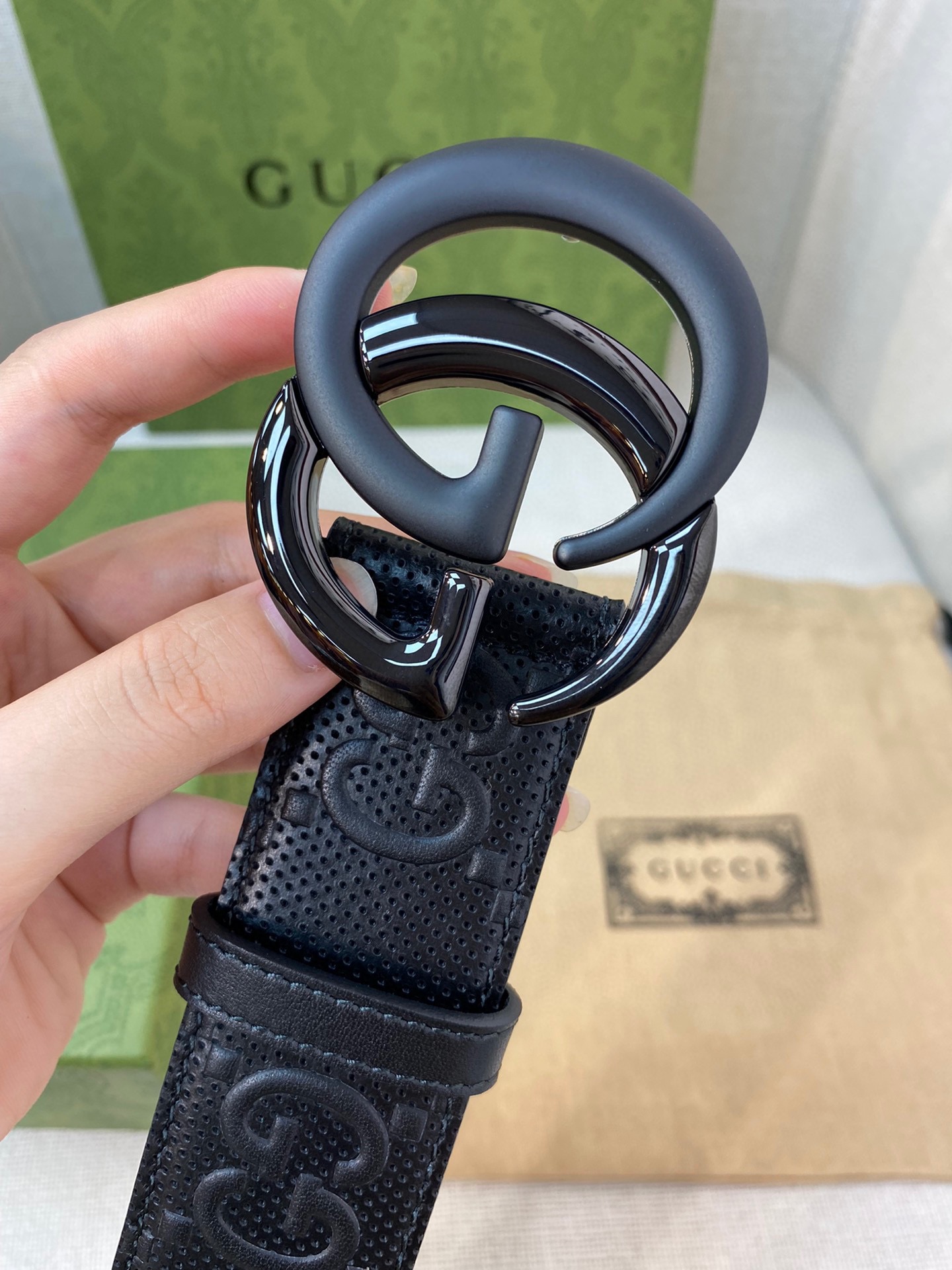 Gucci Male Leather Belt Top Grain Leather M