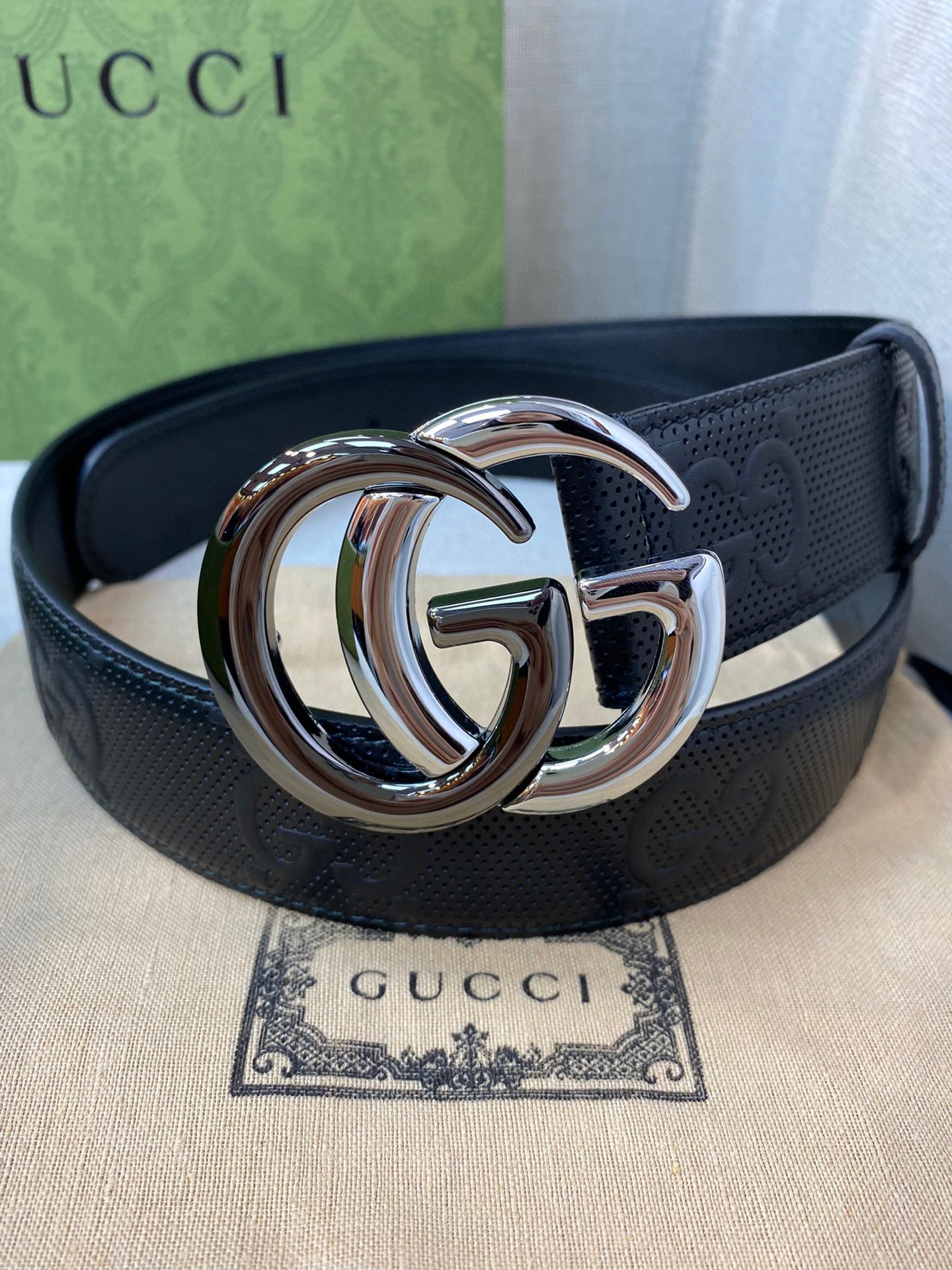 Gucci Male Leather Belt Top Grain Leather M