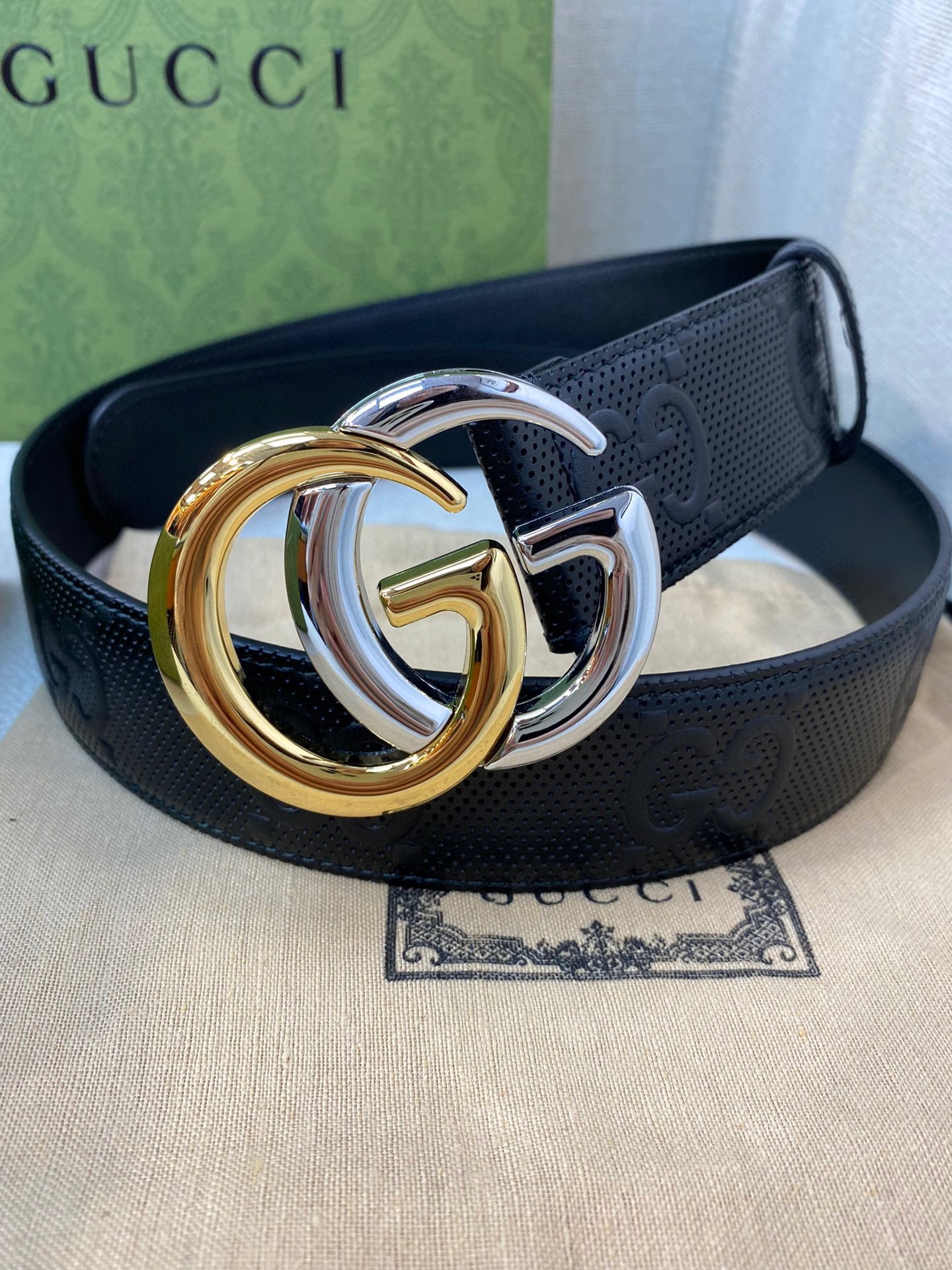 Gucci Male Leather Belt Top Grain Leather M