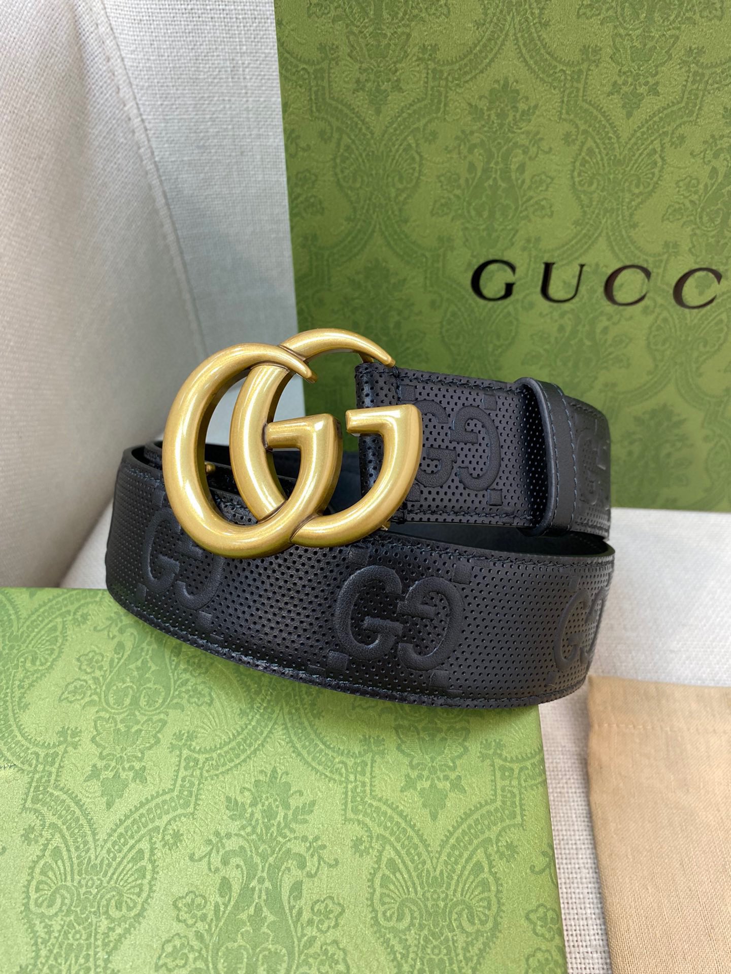 Gucci Male Leather Belt Top Grain Leather M
