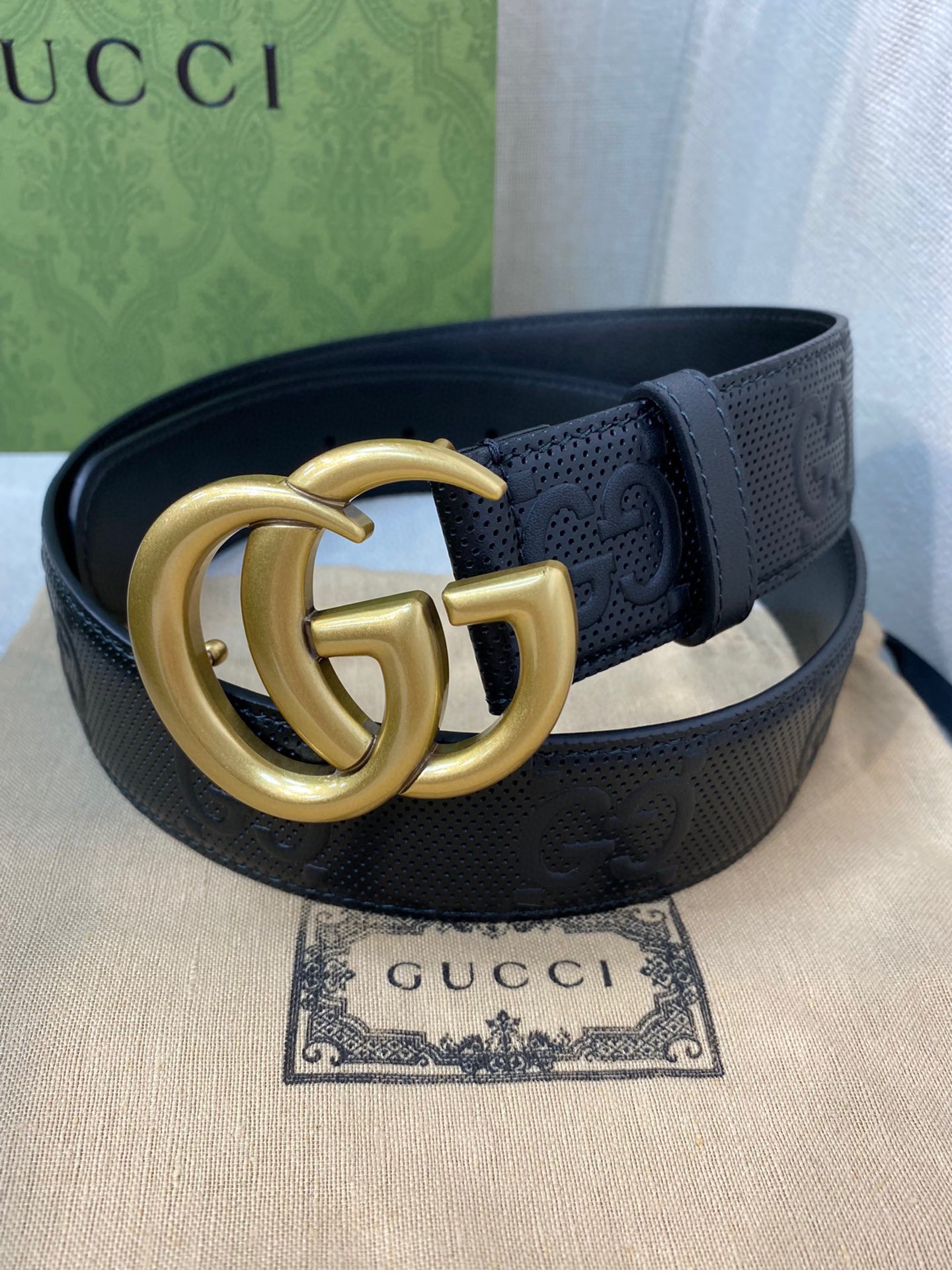 Gucci Male Leather Belt Top Grain Leather M