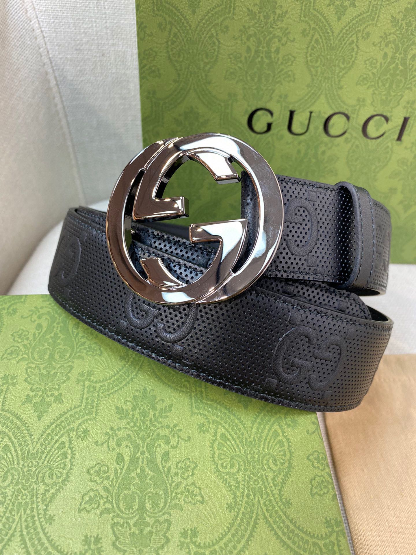 Gucci Male Leather Belt Top Grain Leather M