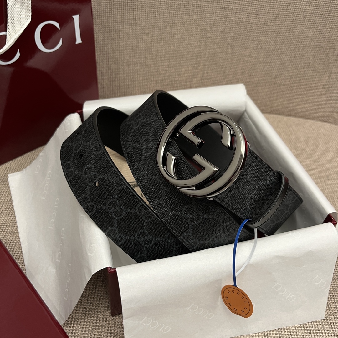 Gucci Basic Belt Canvas Black S-m