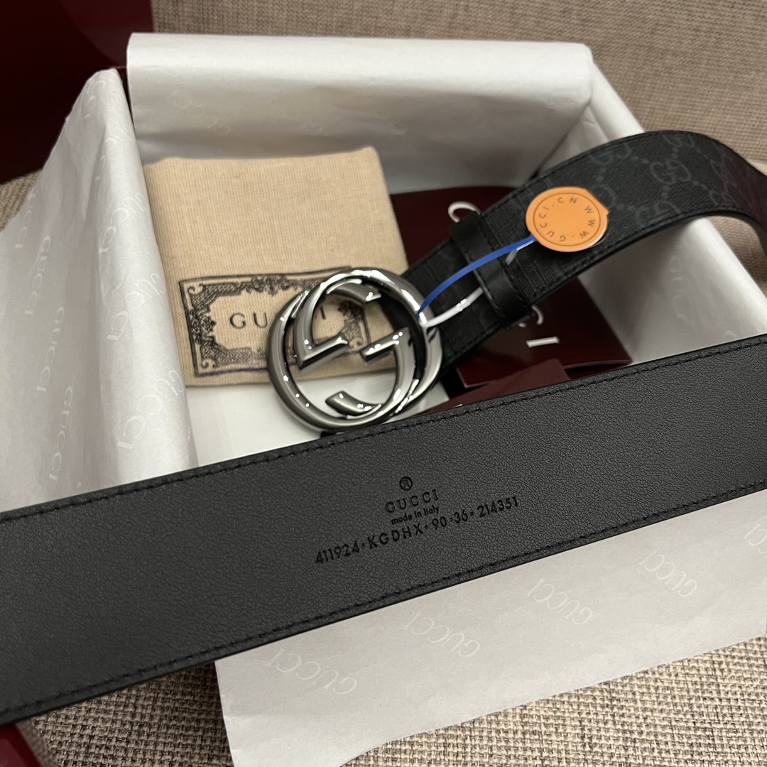 Gucci Basic Belt Canvas Black S-m