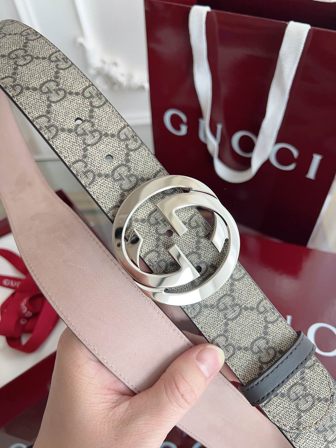 Gucci Basic Belt Cow Leather Brown M