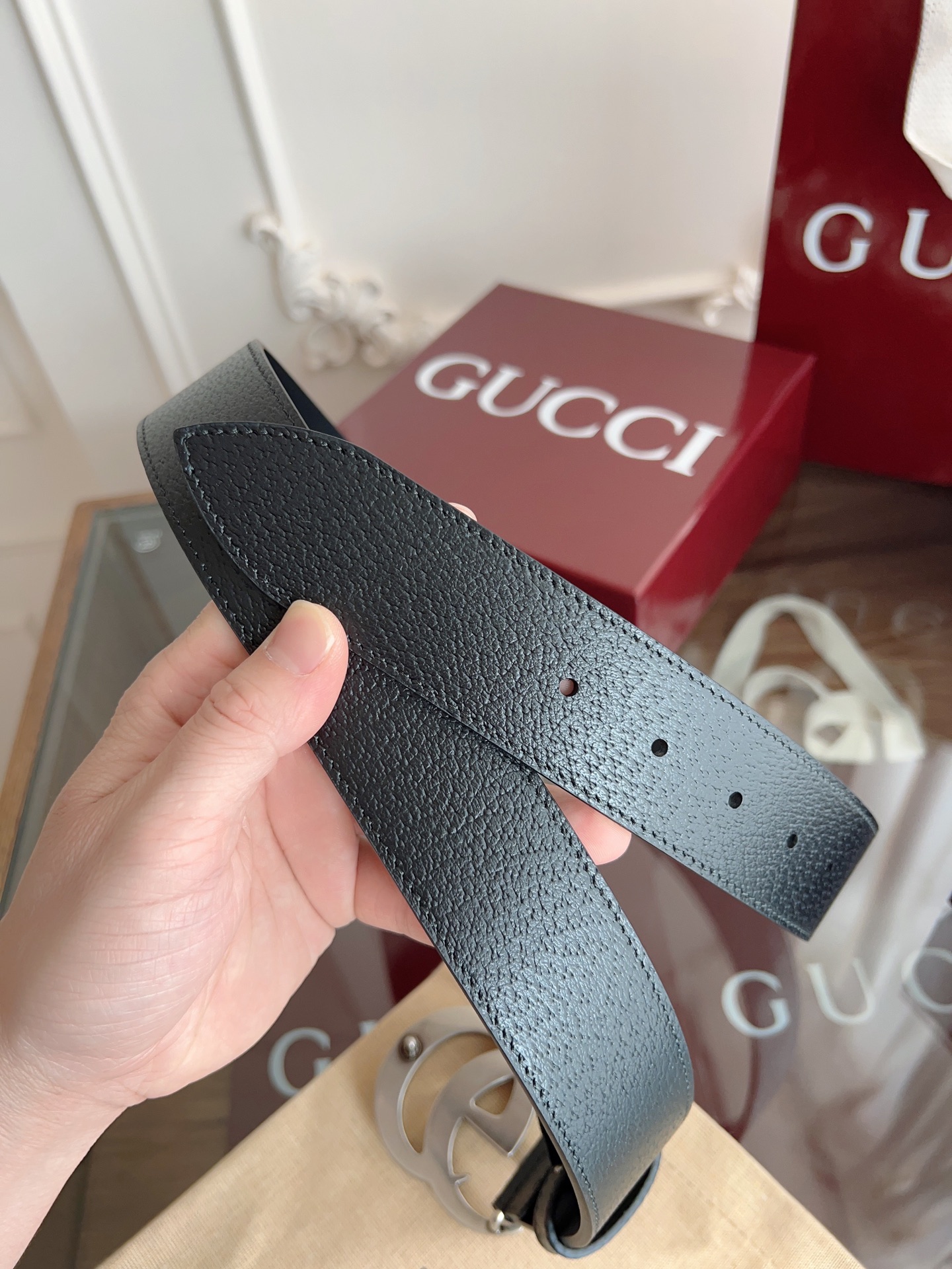 Gucci Basic Belt Cow Leather M-l