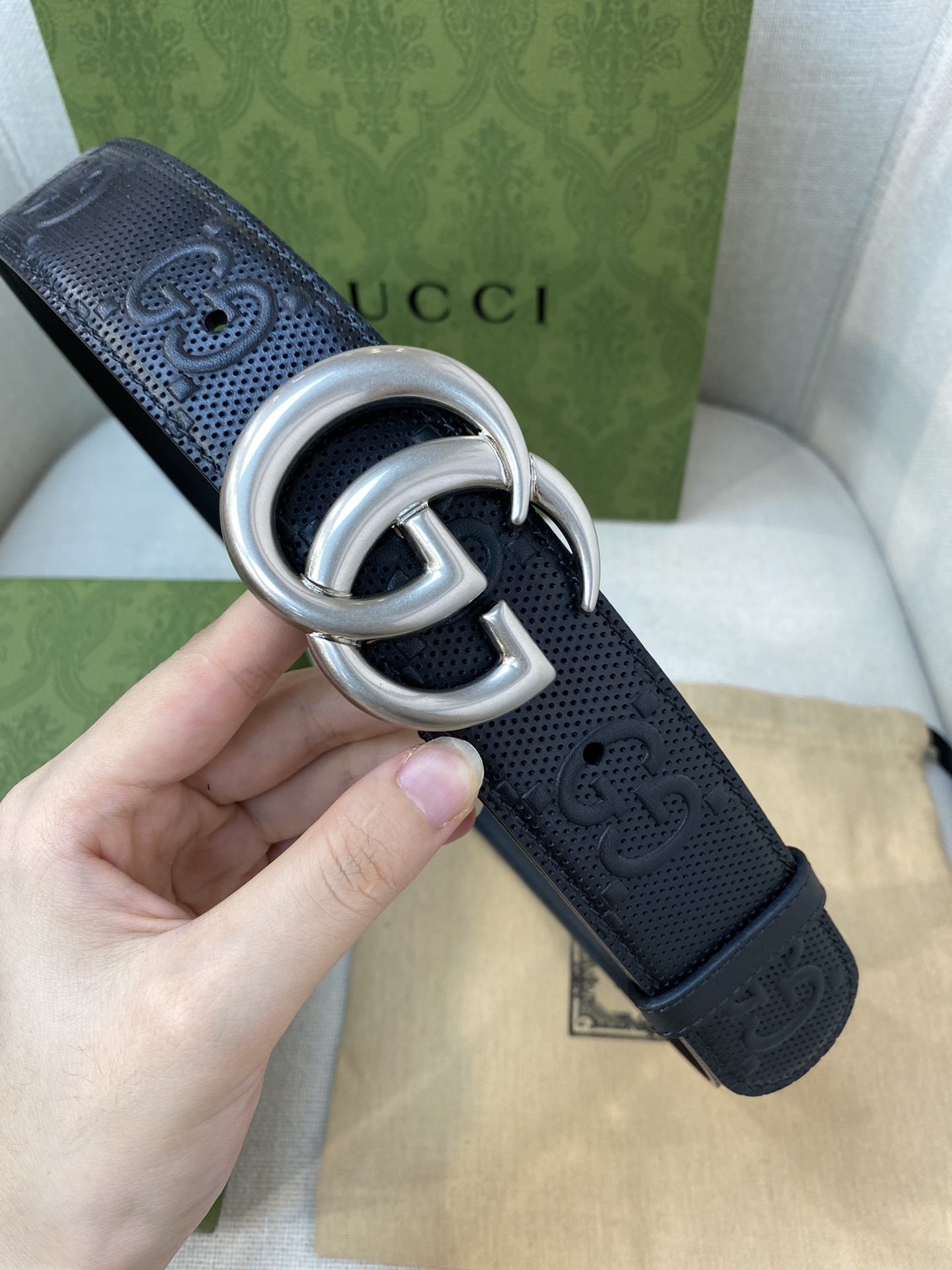 Gucci Basic Belt Cow Leather M