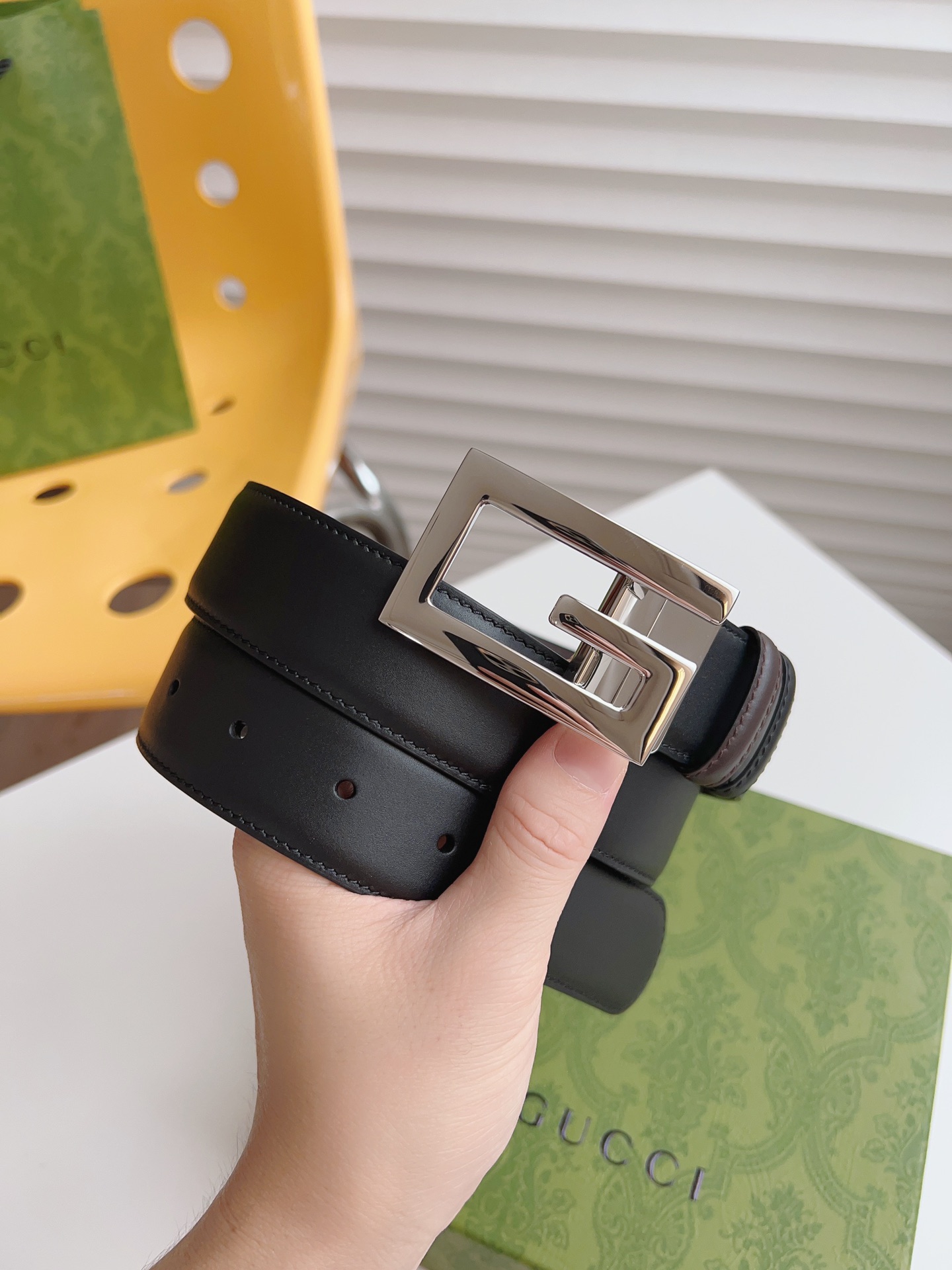 Gucci Leather Belt Cow Leather M