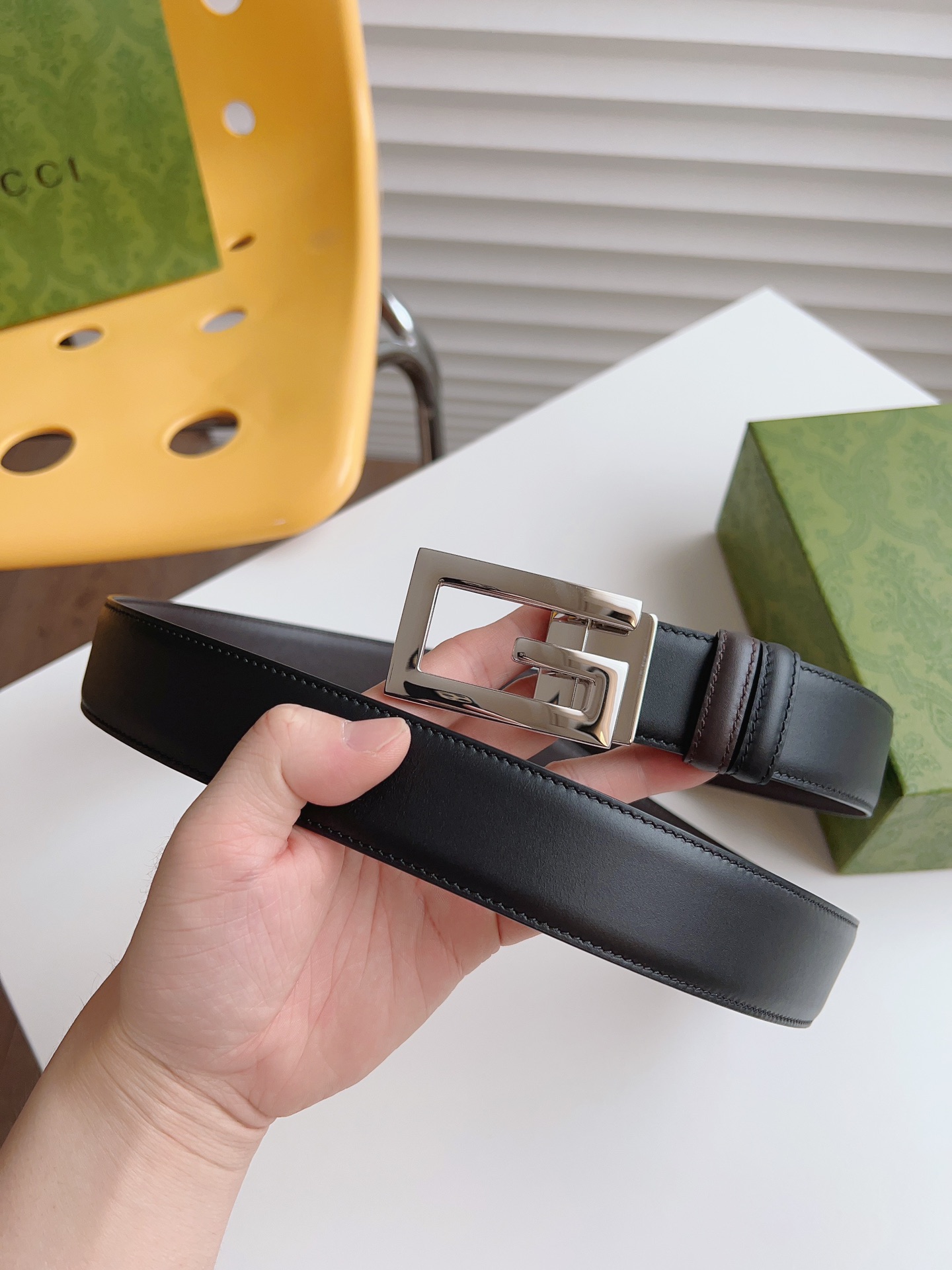 Gucci Leather Belt Cow Leather M