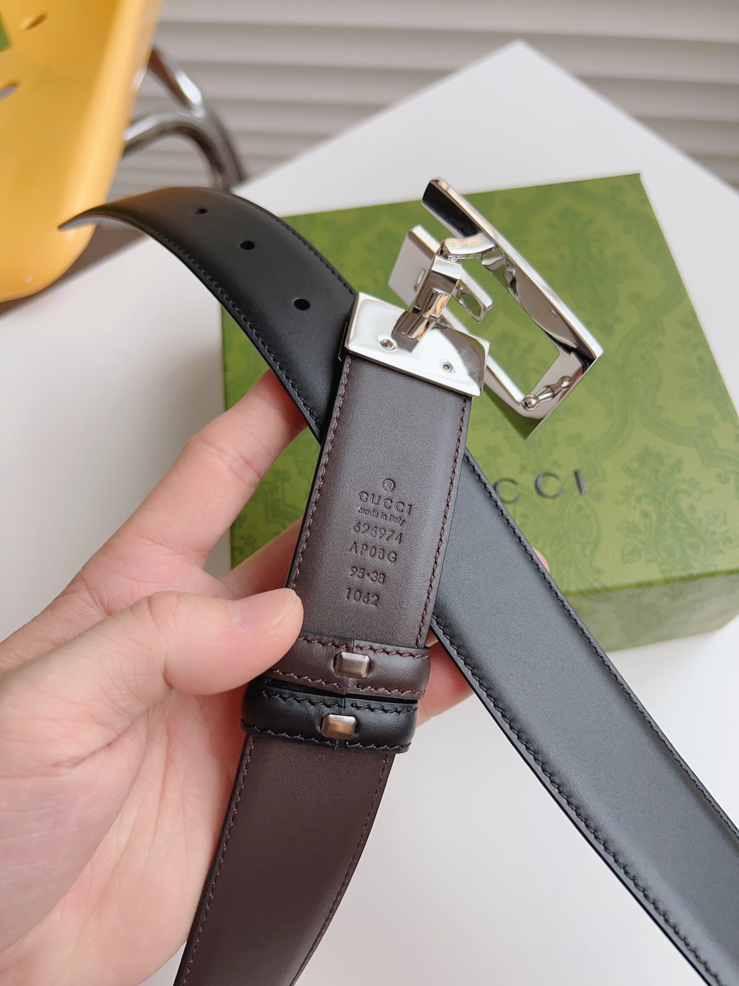 Gucci Leather Belt Cow Leather M