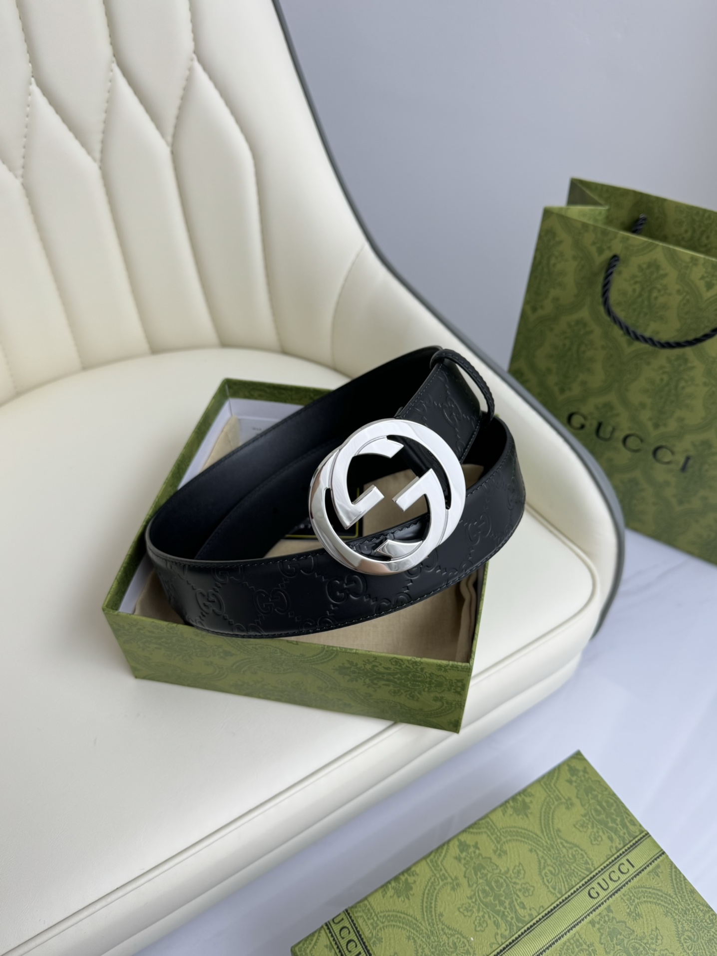 Gucci Basic Belt Cow Leather S-m