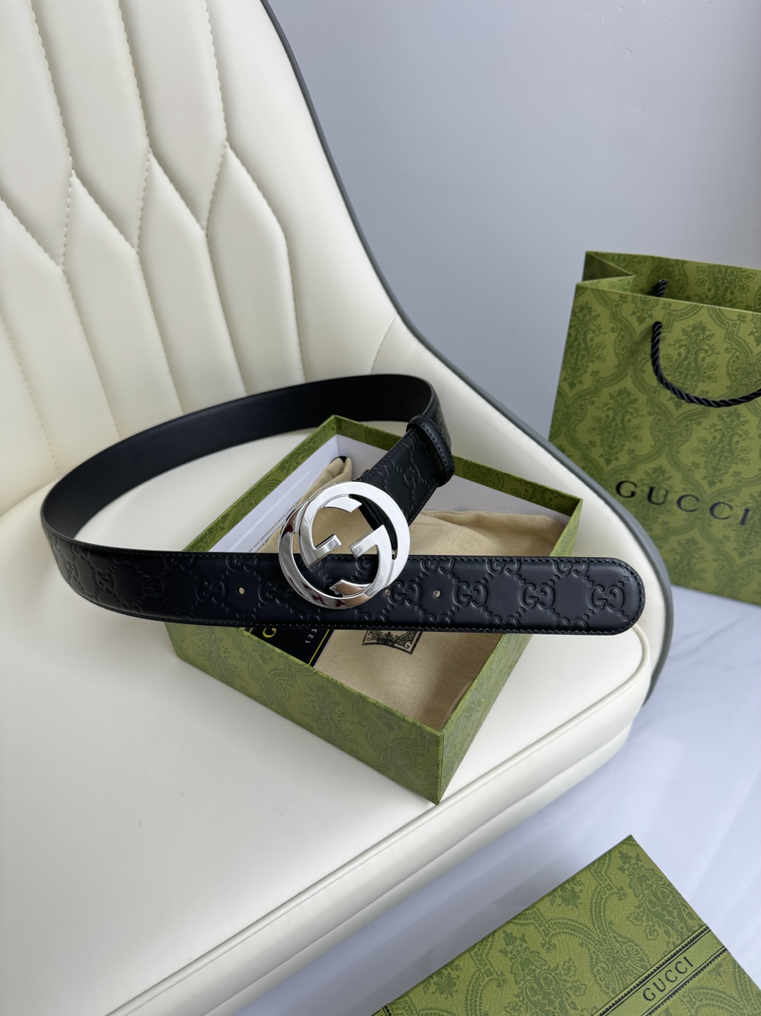 Gucci Basic Belt Cow Leather S-m