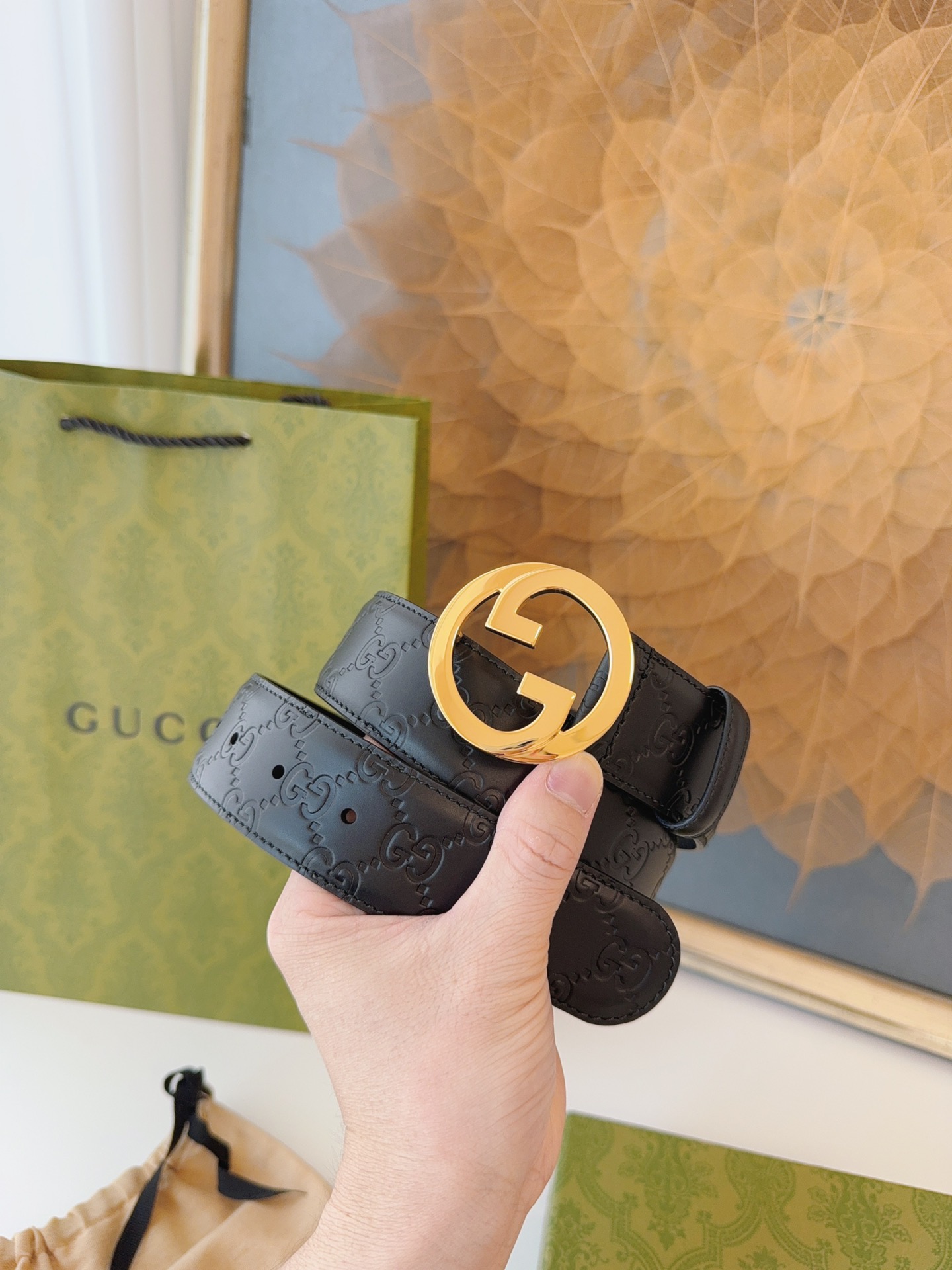 Gucci Basic Belt Cow Leather S-m