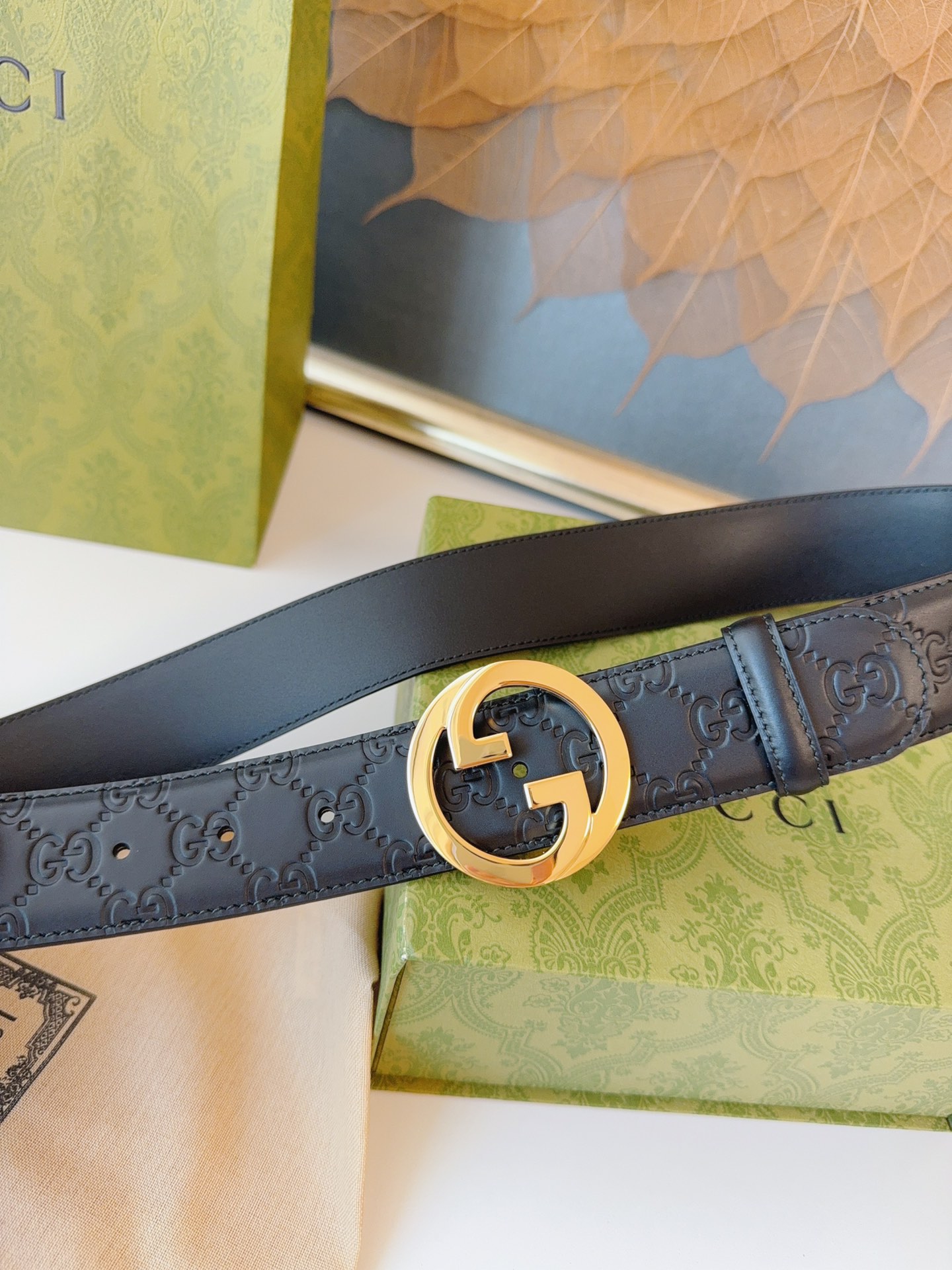 Gucci Basic Belt Cow Leather S-m