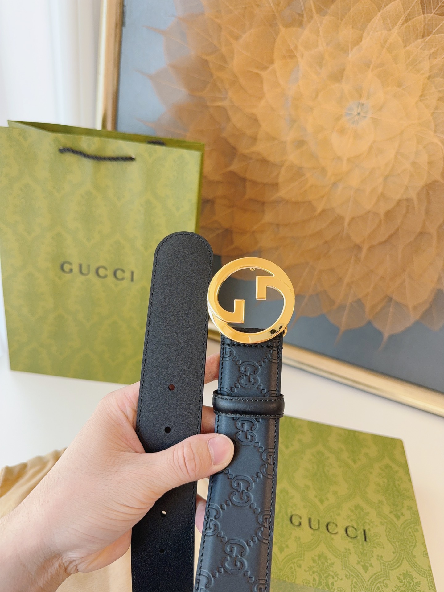 Gucci Basic Belt Cow Leather S-m