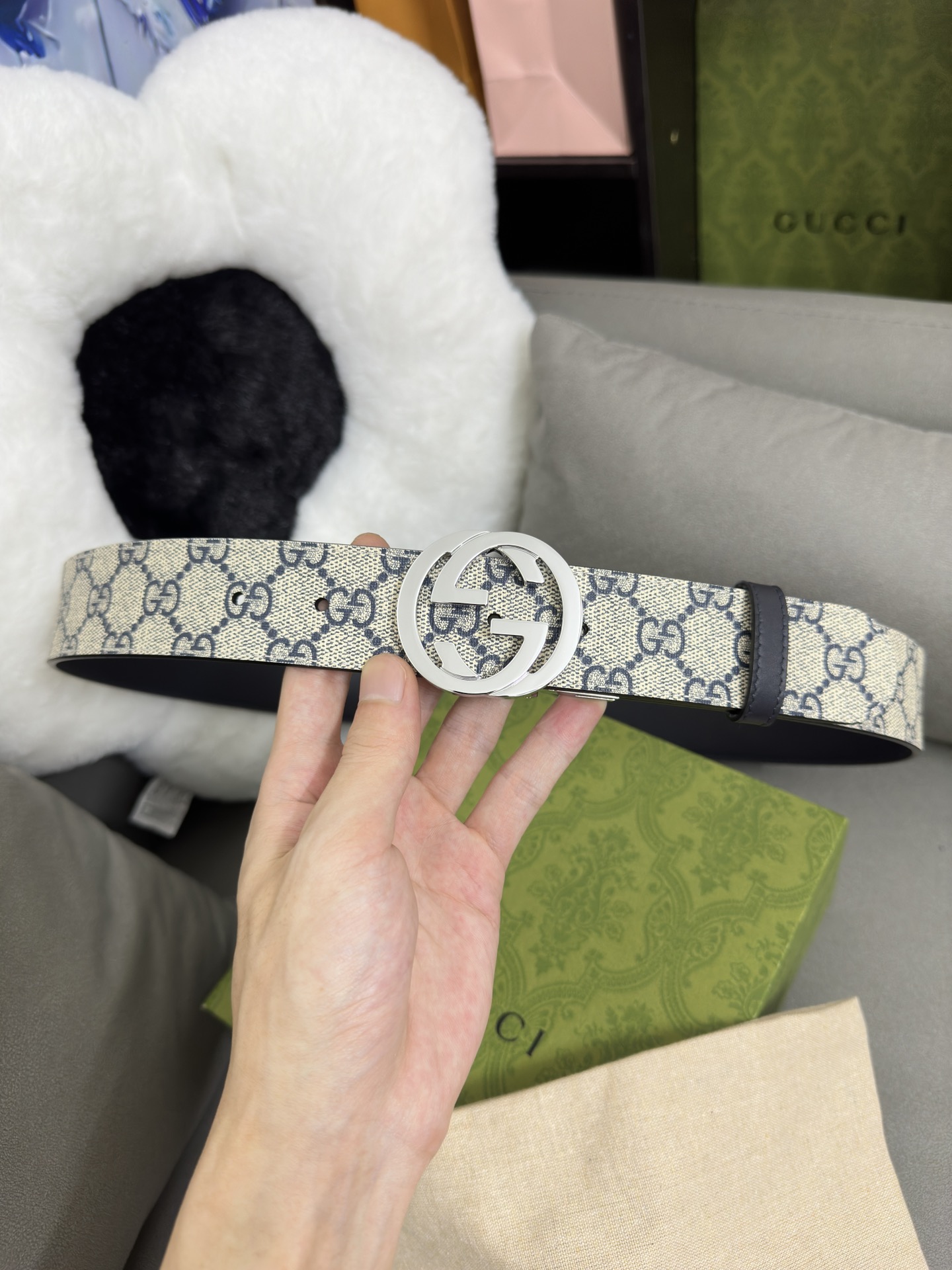 Gucci Basic Belt Canvas Black S-m