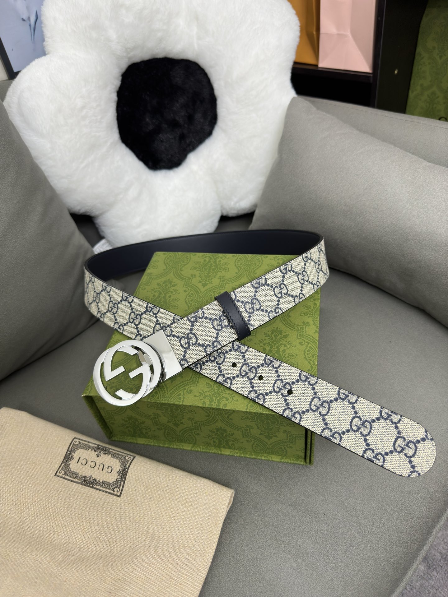 Gucci Basic Belt Canvas Black S-m