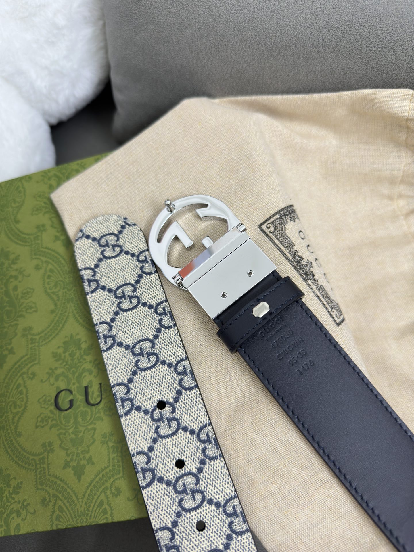 Gucci Basic Belt Canvas Black S-m