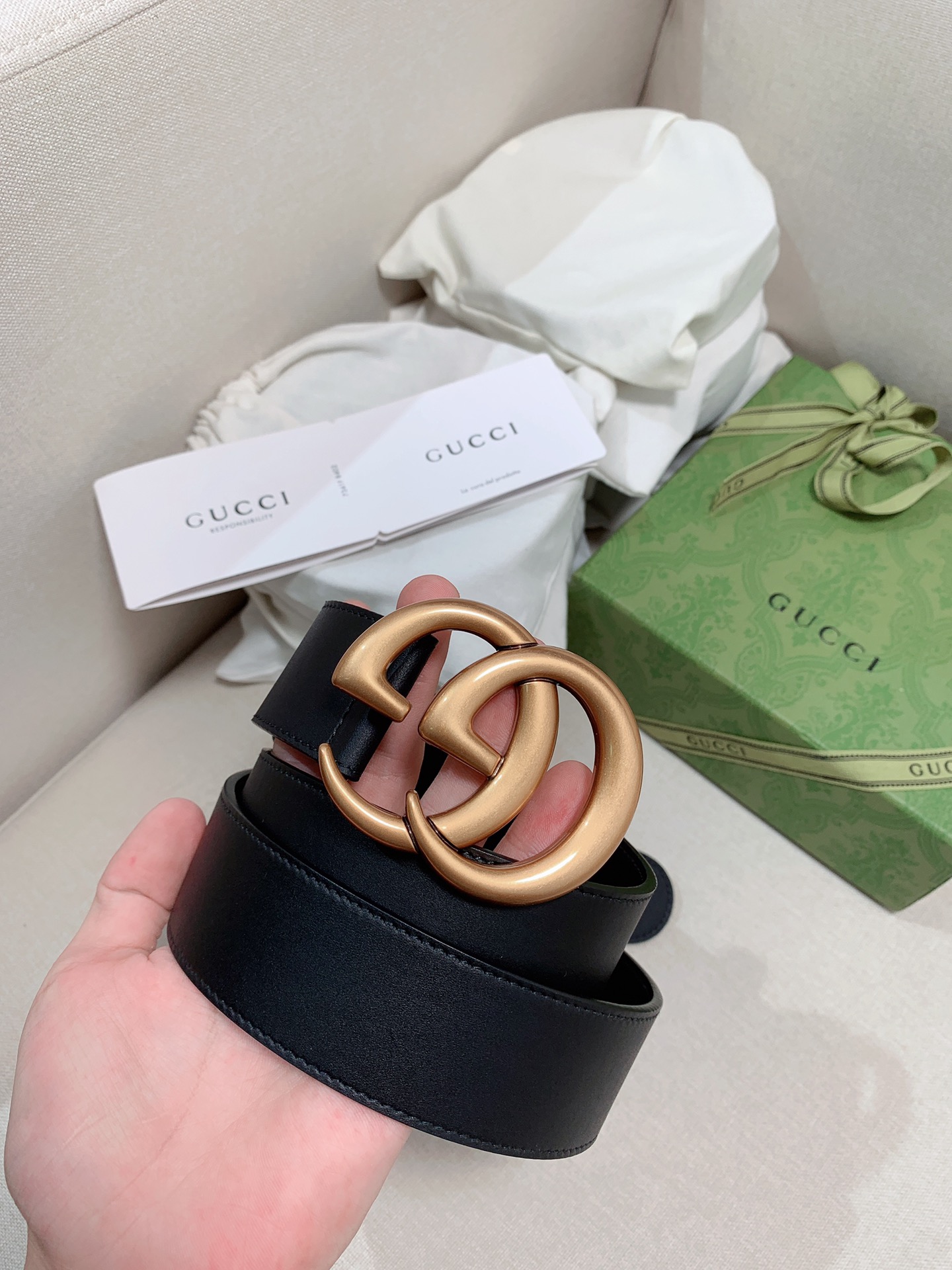 Gucci Male Basic Belt Cow Leather