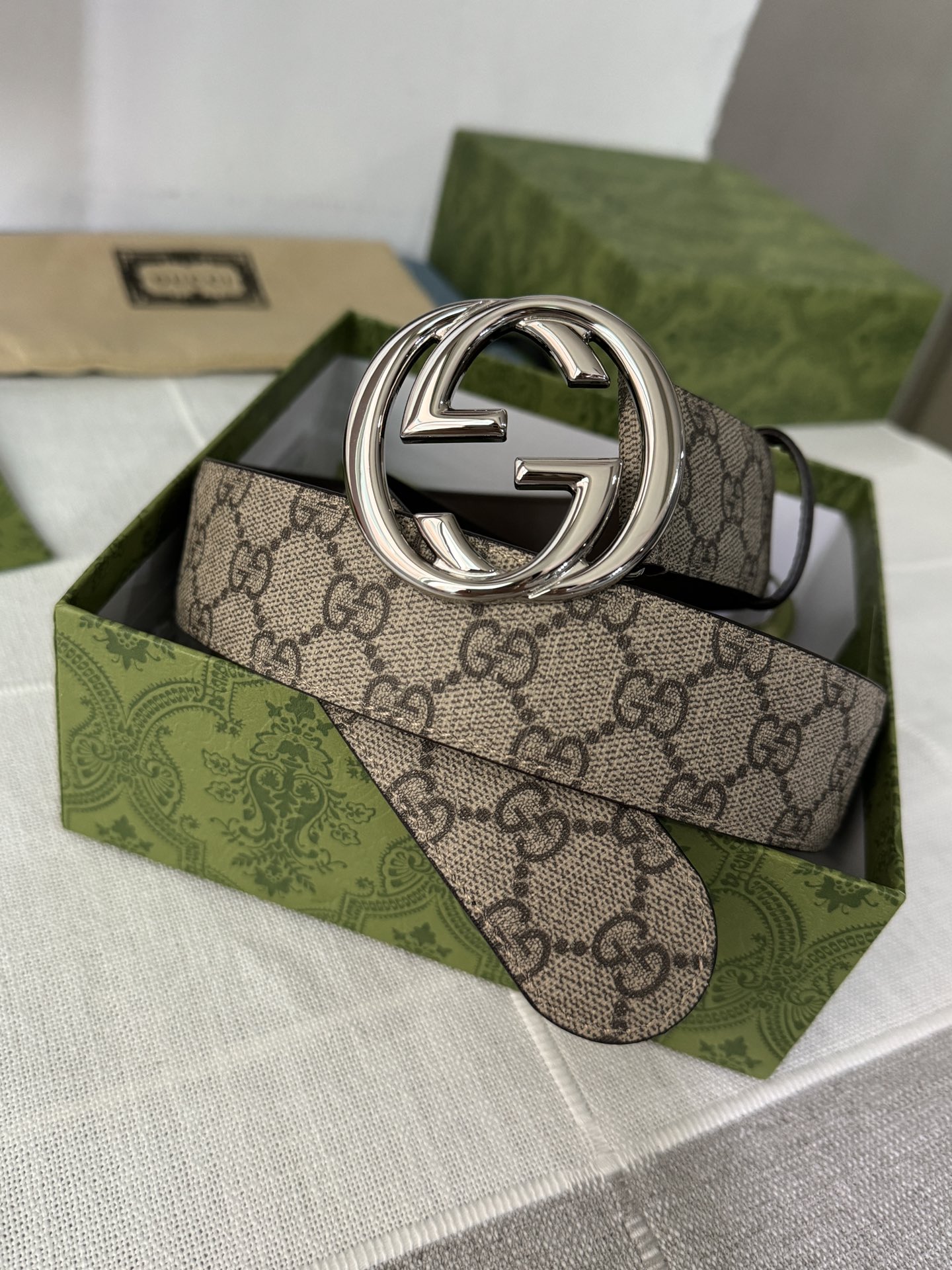 Gucci Male Leather Belt Top Grain Leather Black S-m