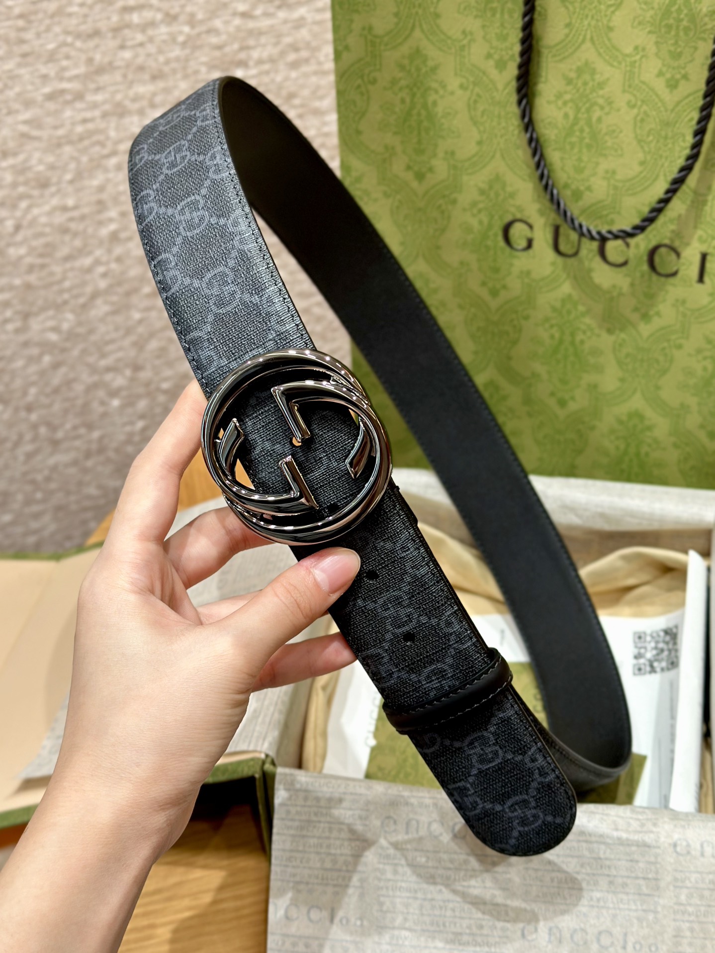 Gucci Male Basic Belt Canvas Black S-m