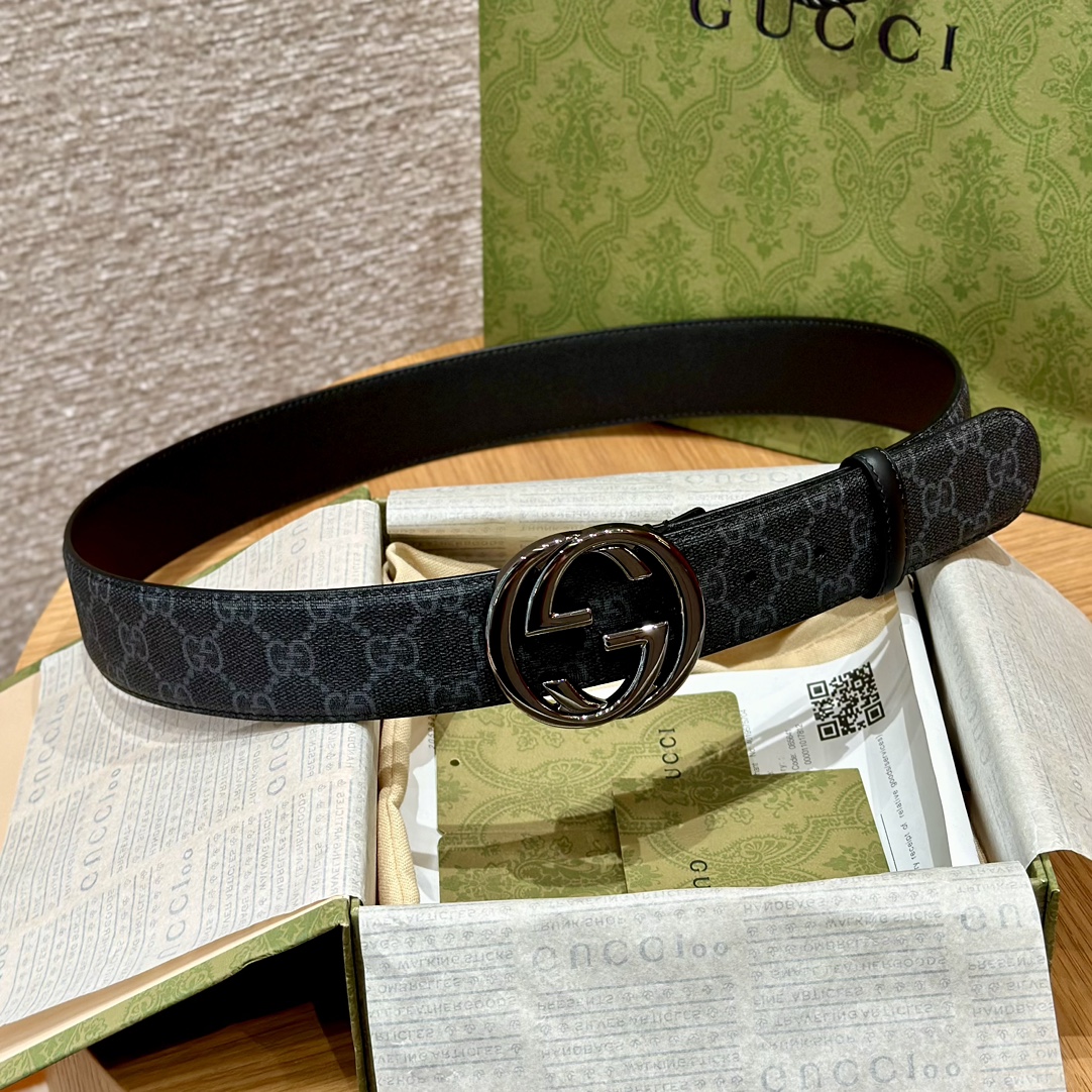 Gucci Male Basic Belt Canvas Black S-m