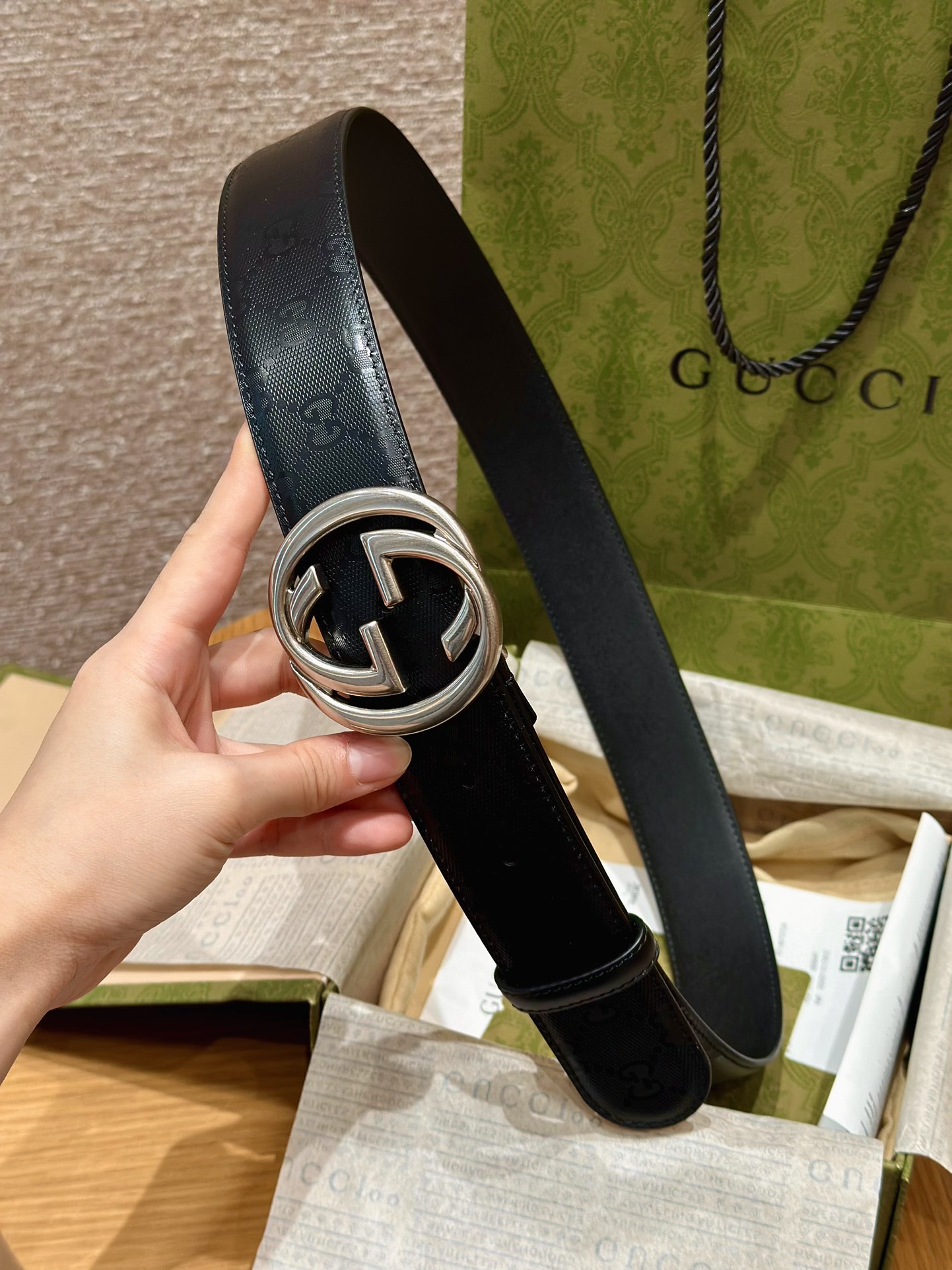 Gucci Male Basic Belt Canvas Black S-m