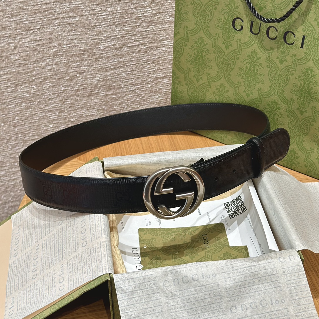 Gucci Male Basic Belt Canvas Black S-m