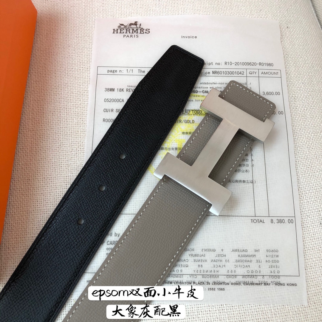 Hermès Male Basic Belt Cow Leather 38mm-s-m
