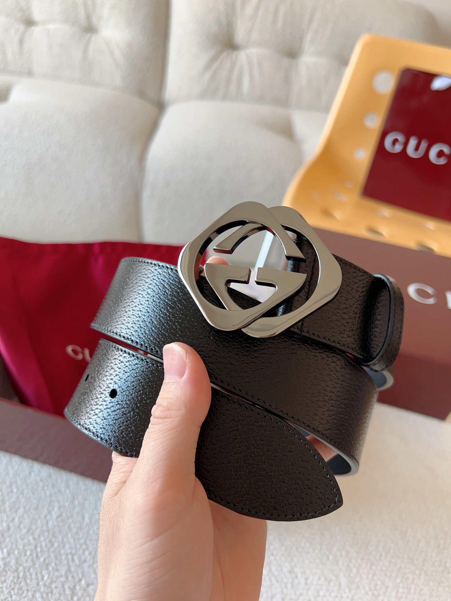 Gucci Leather Belt Cow Leather 13514-m