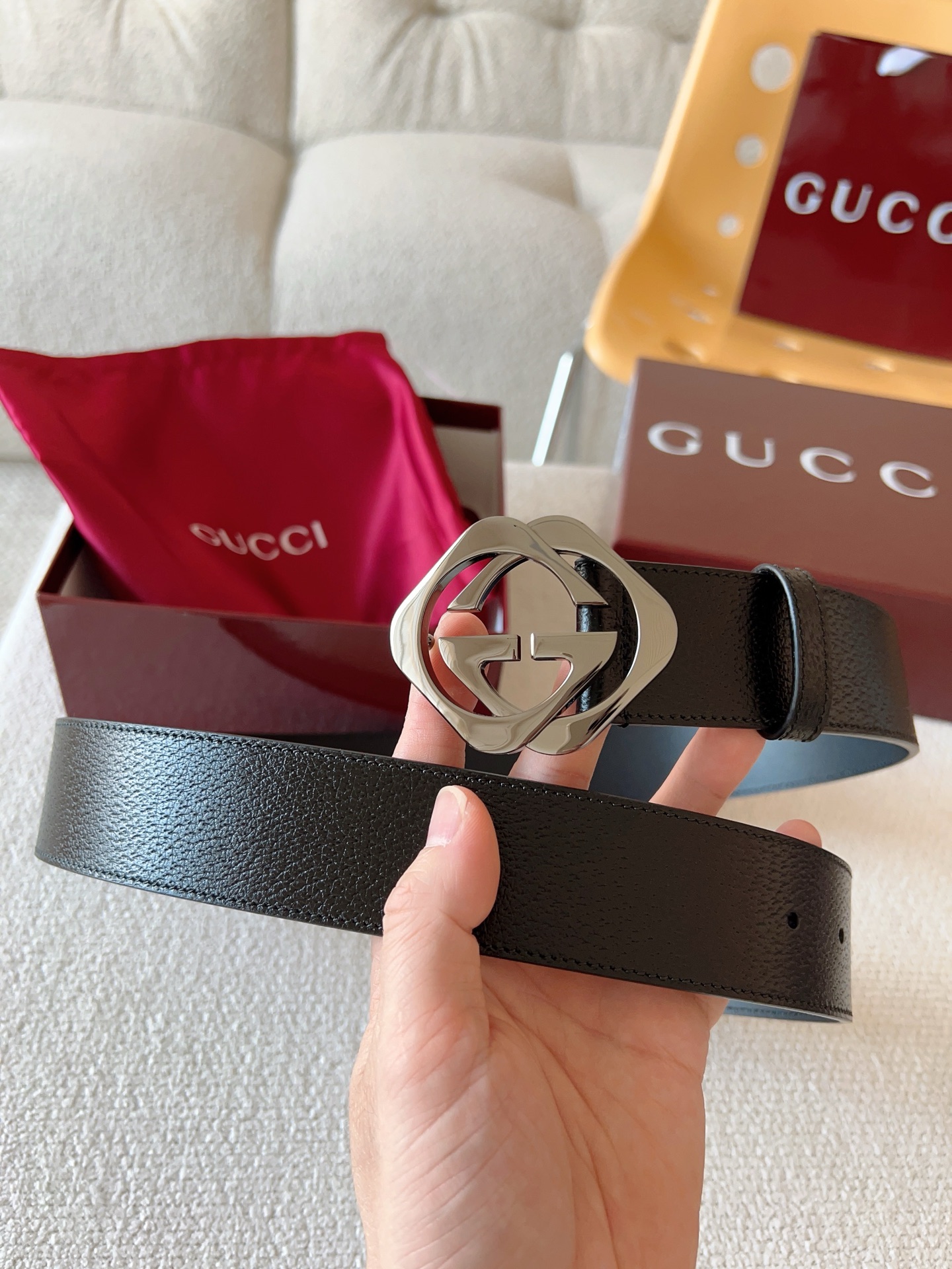 Gucci Leather Belt Cow Leather 13514-m