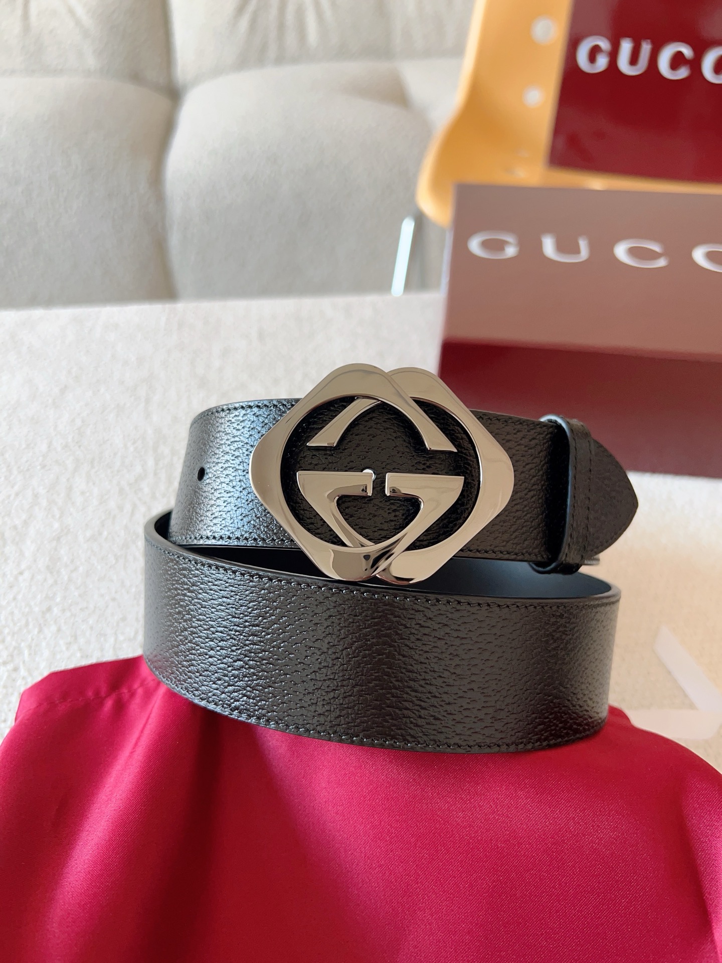 Gucci Leather Belt Cow Leather 13514-m