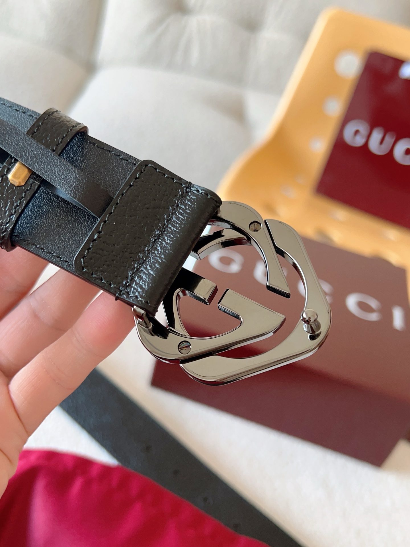 Gucci Leather Belt Cow Leather 13514-m