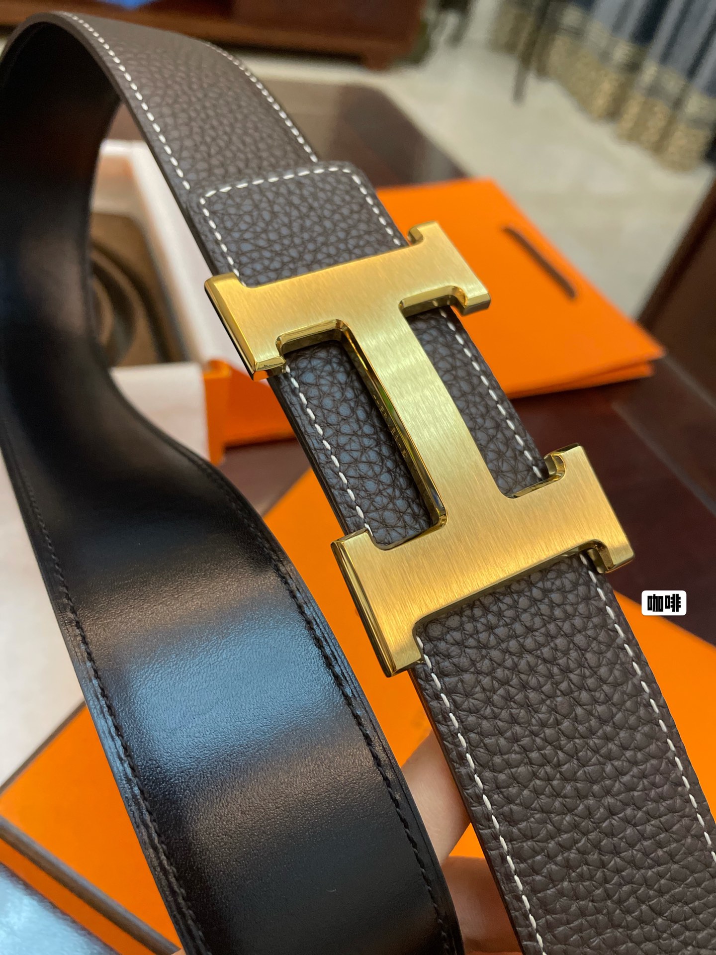 Hermès Male Basic Belt Cow Leather Gold 38mm-s-m
