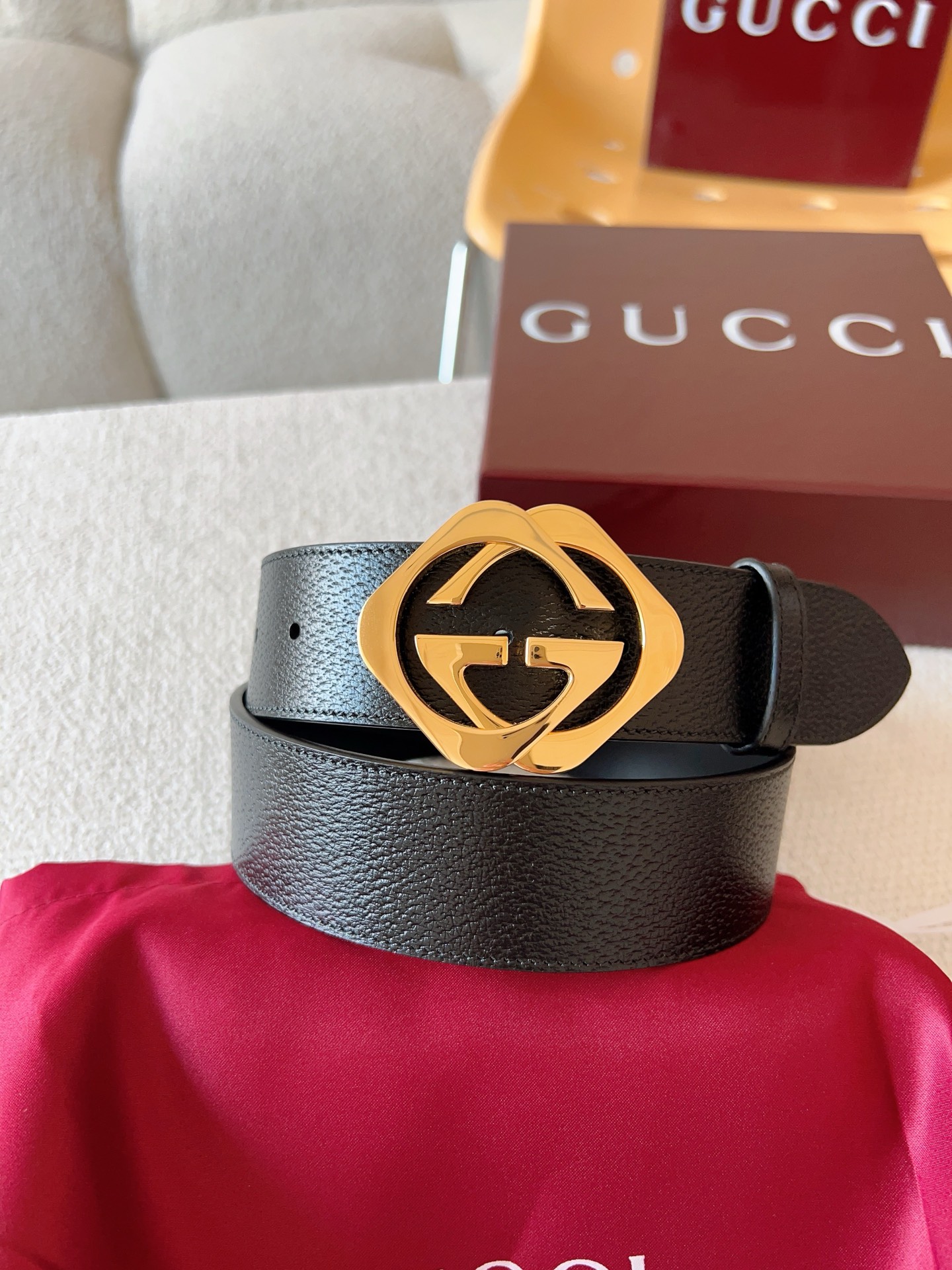 Gucci Leather Belt Cow Leather 13514-m