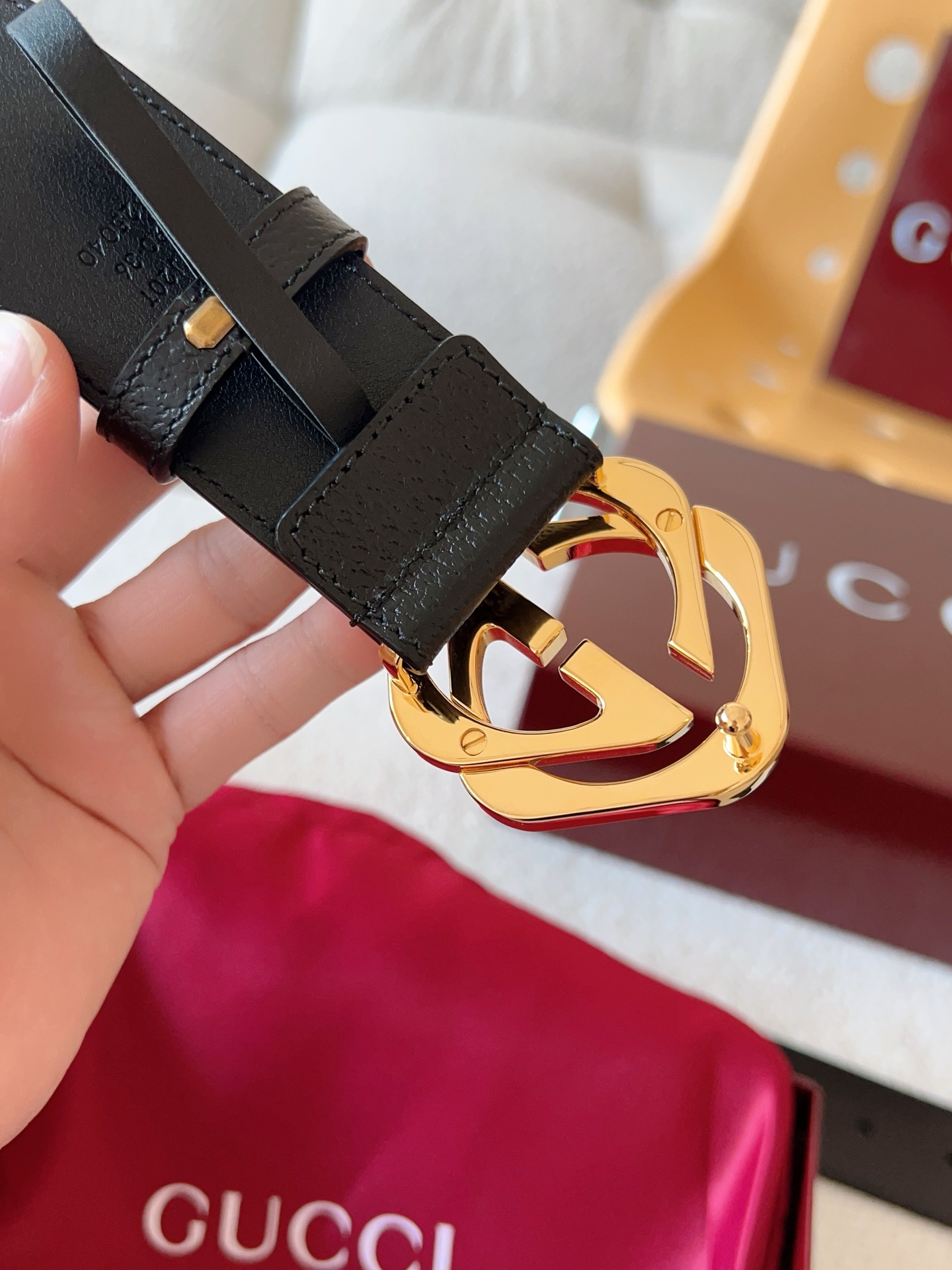 Gucci Leather Belt Cow Leather 13514-m