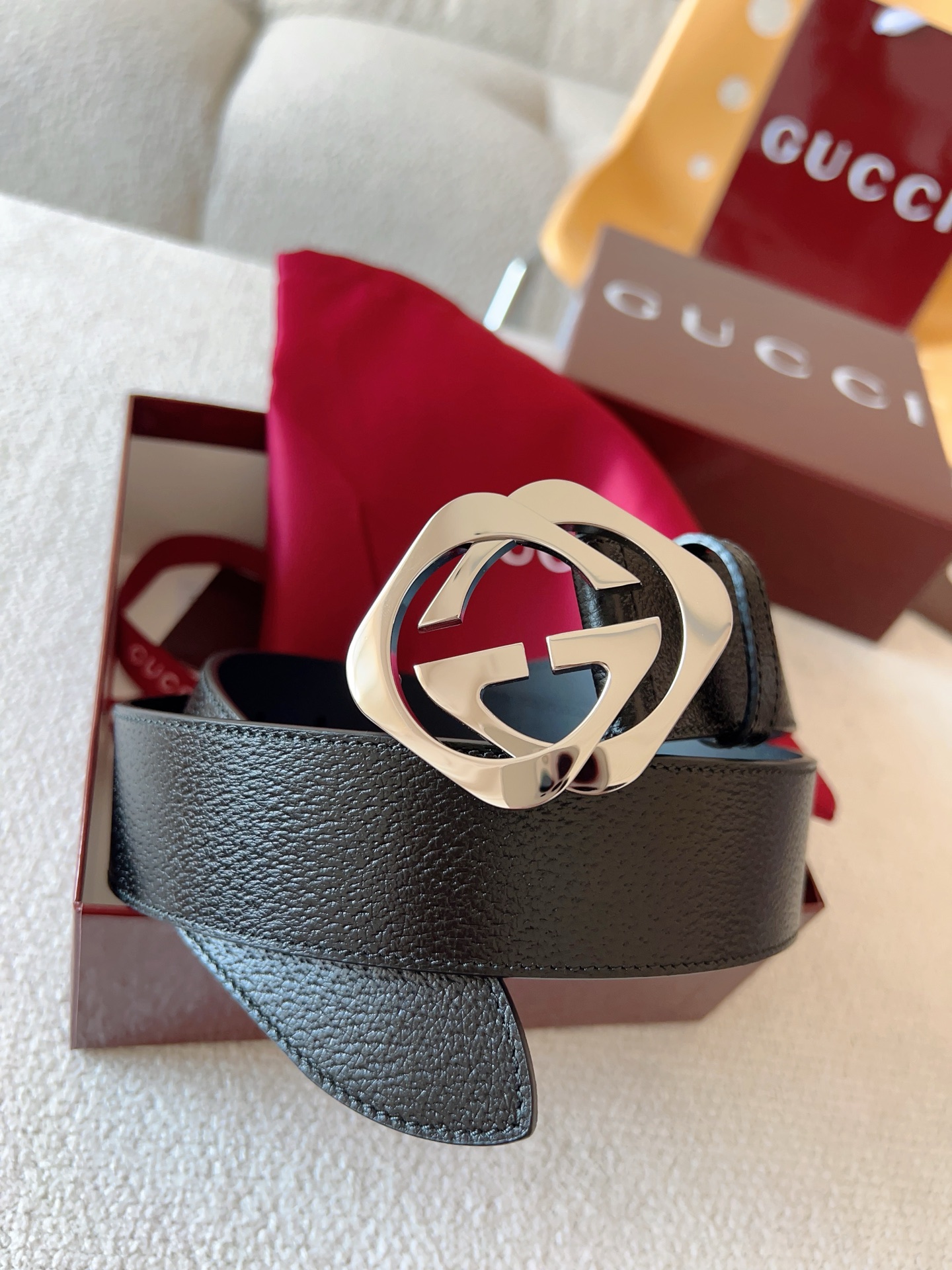 Gucci Leather Belt Cow Leather 13514-m