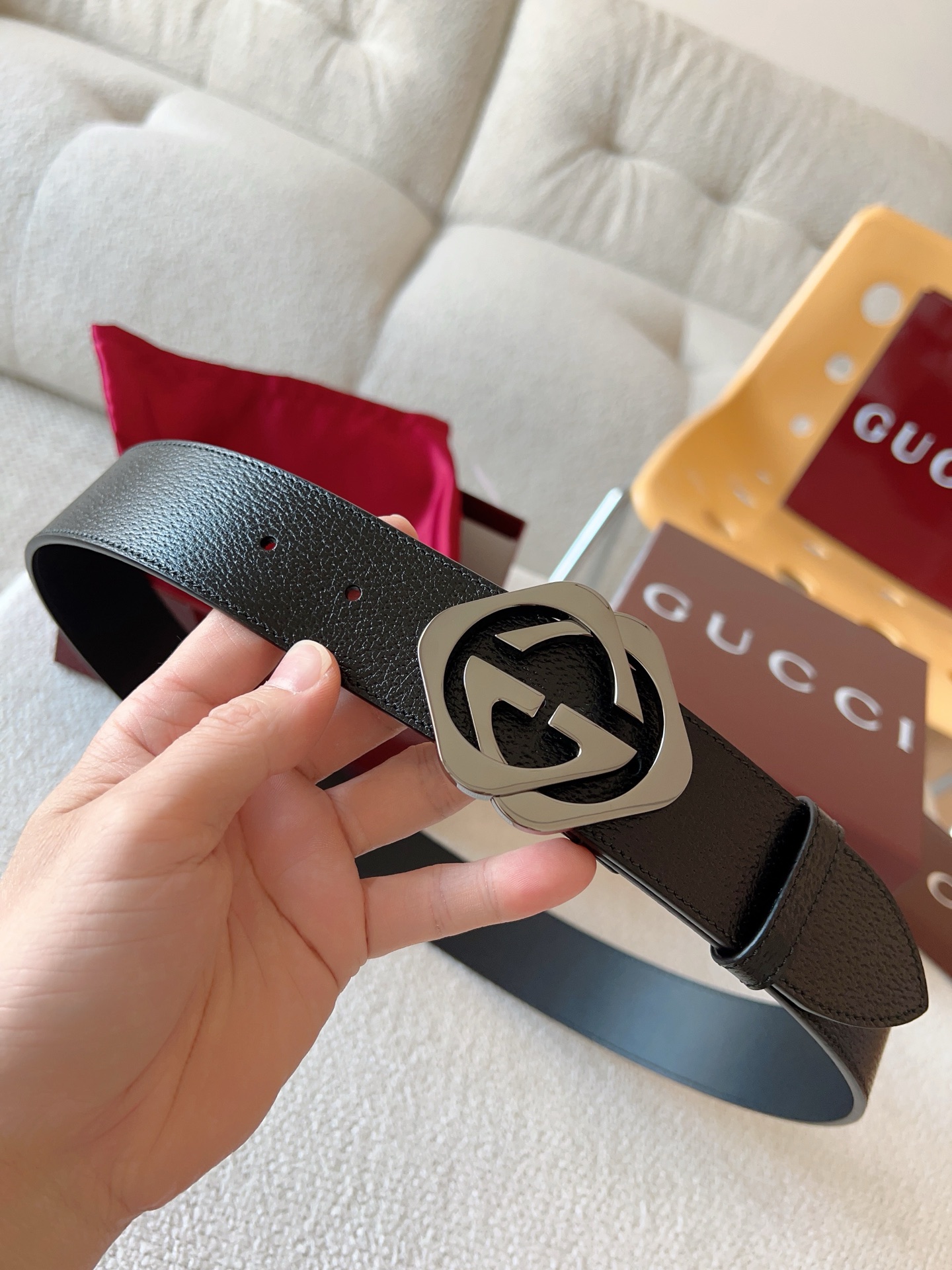 Gucci Leather Belt Cow Leather 13514-m