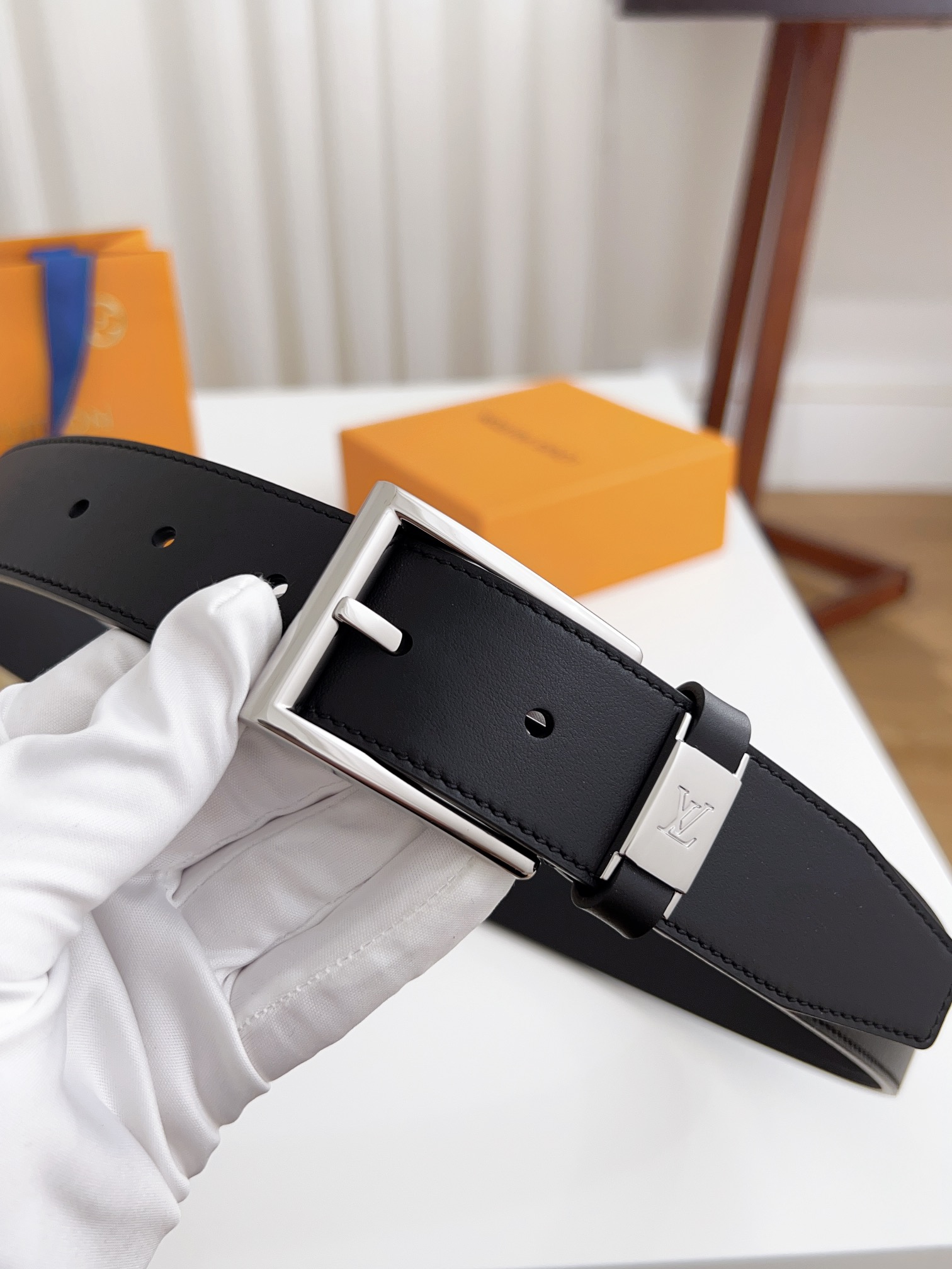 Louis Vuitton Male Basic Belt Cow Leather 125cm-l