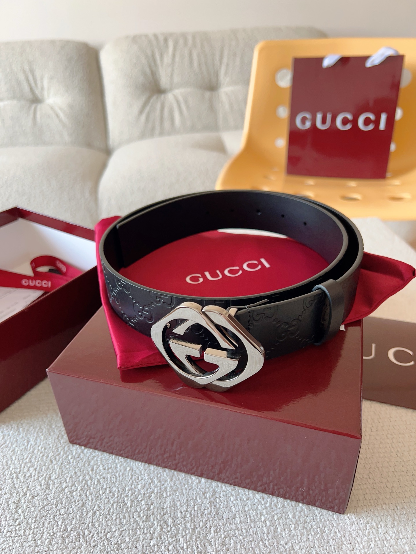 Gucci Leather Belt Top Grain Leather 13514-s-m