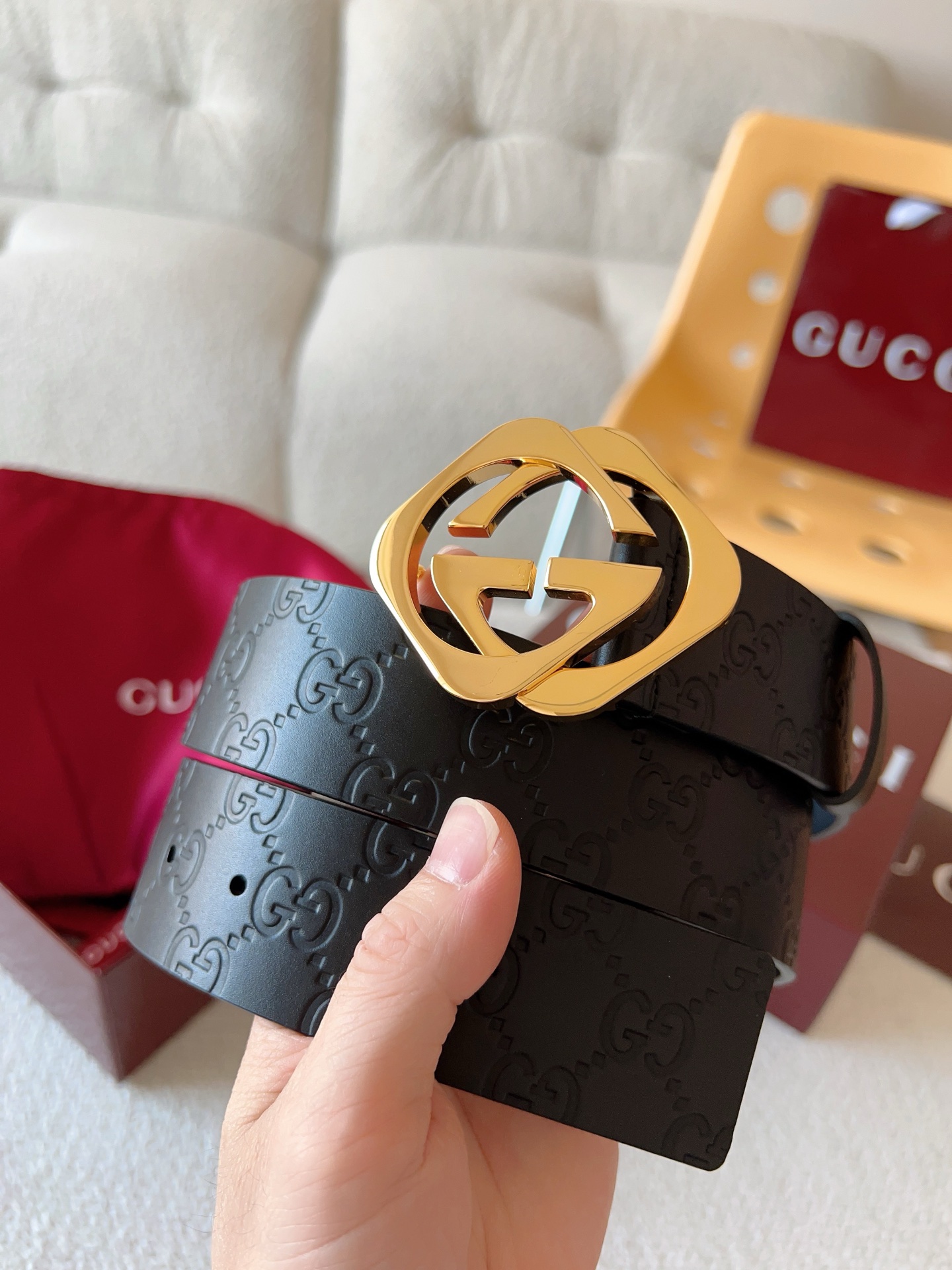 Gucci Leather Belt Top Grain Leather 13514-s-m