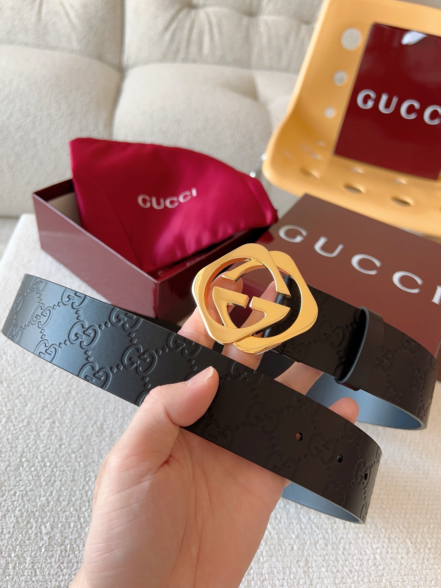 Gucci Leather Belt Top Grain Leather 13514-s-m