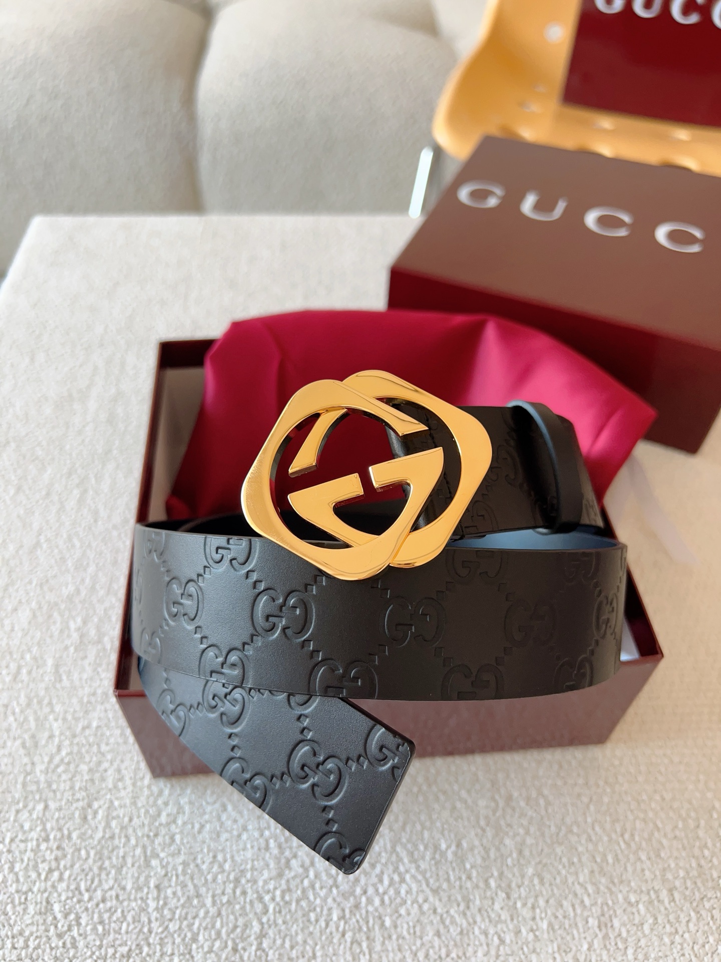 Gucci Leather Belt Top Grain Leather 13514-s-m