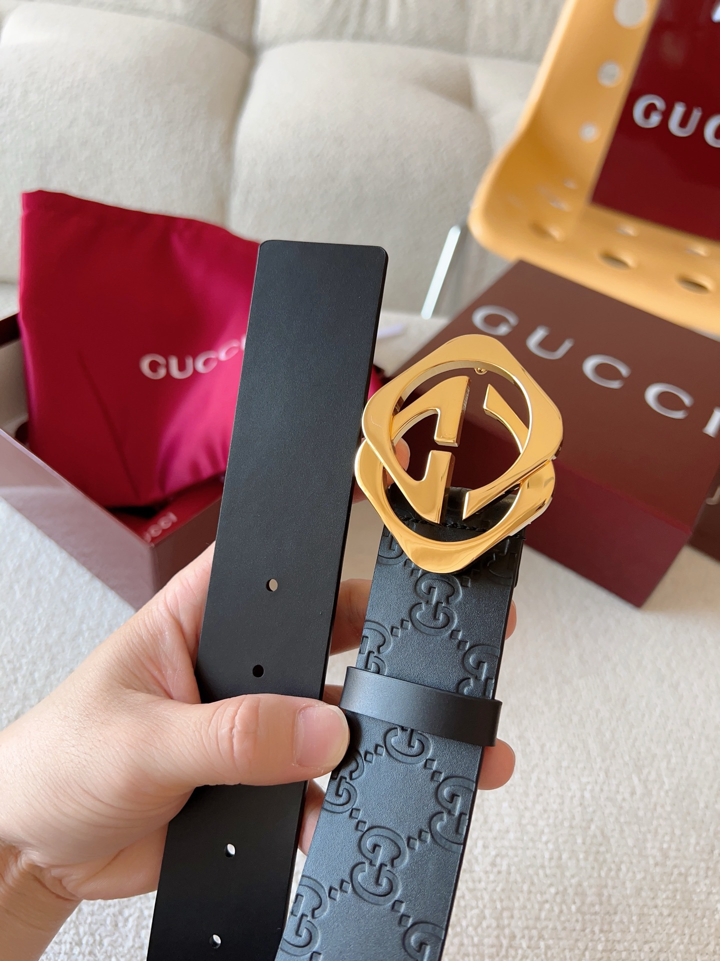 Gucci Leather Belt Top Grain Leather 13514-s-m