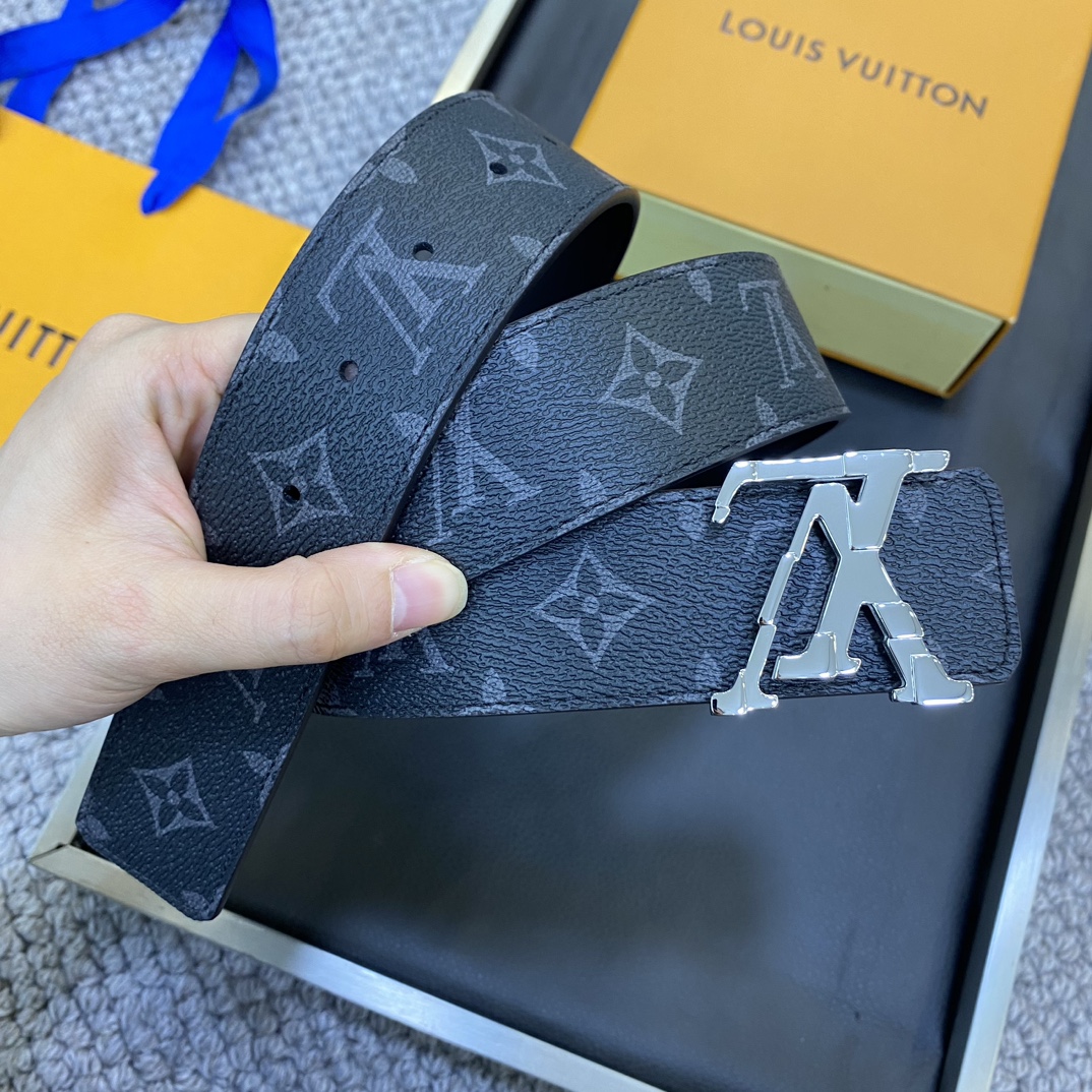 Louis Vuitton Male Leather Belt Top Grain Leather S-m-l