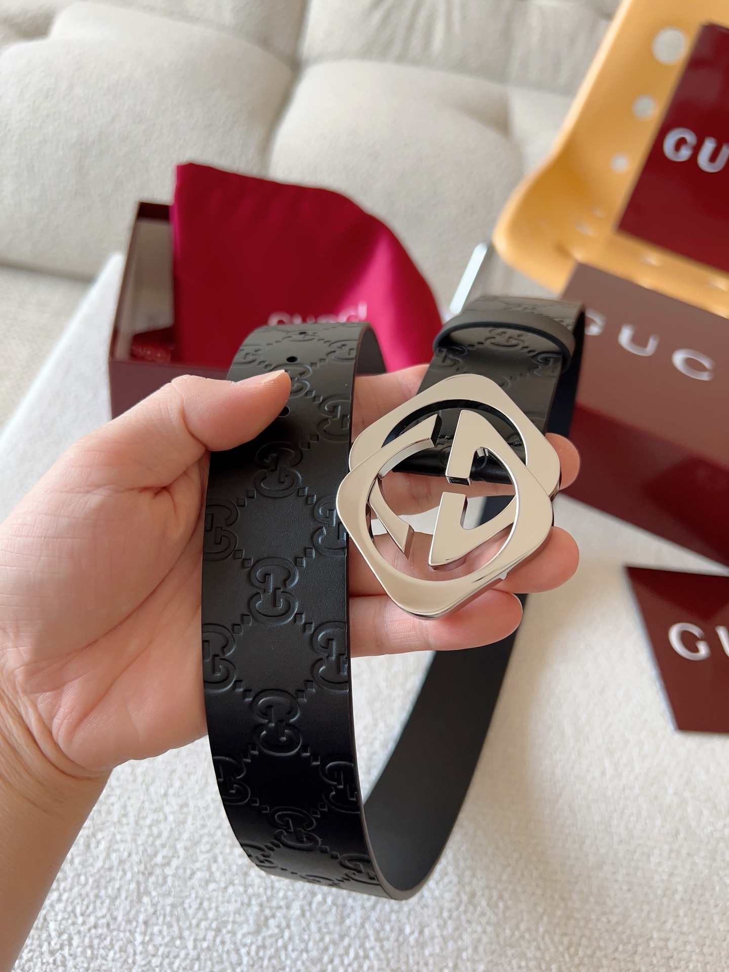 Gucci Leather Belt Top Grain Leather 13514-s-m